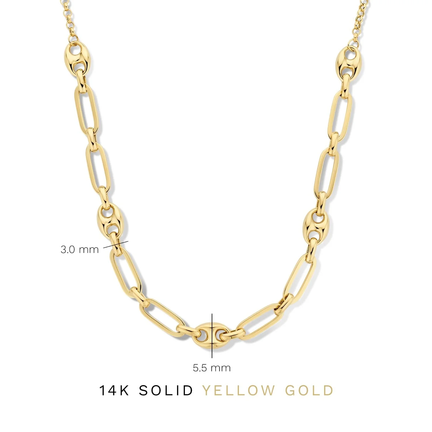 Isabel Bernard Cadeau d'Isabel 14 karaat gouden ketting en armband giftset met schakels IB90181 - Image 8