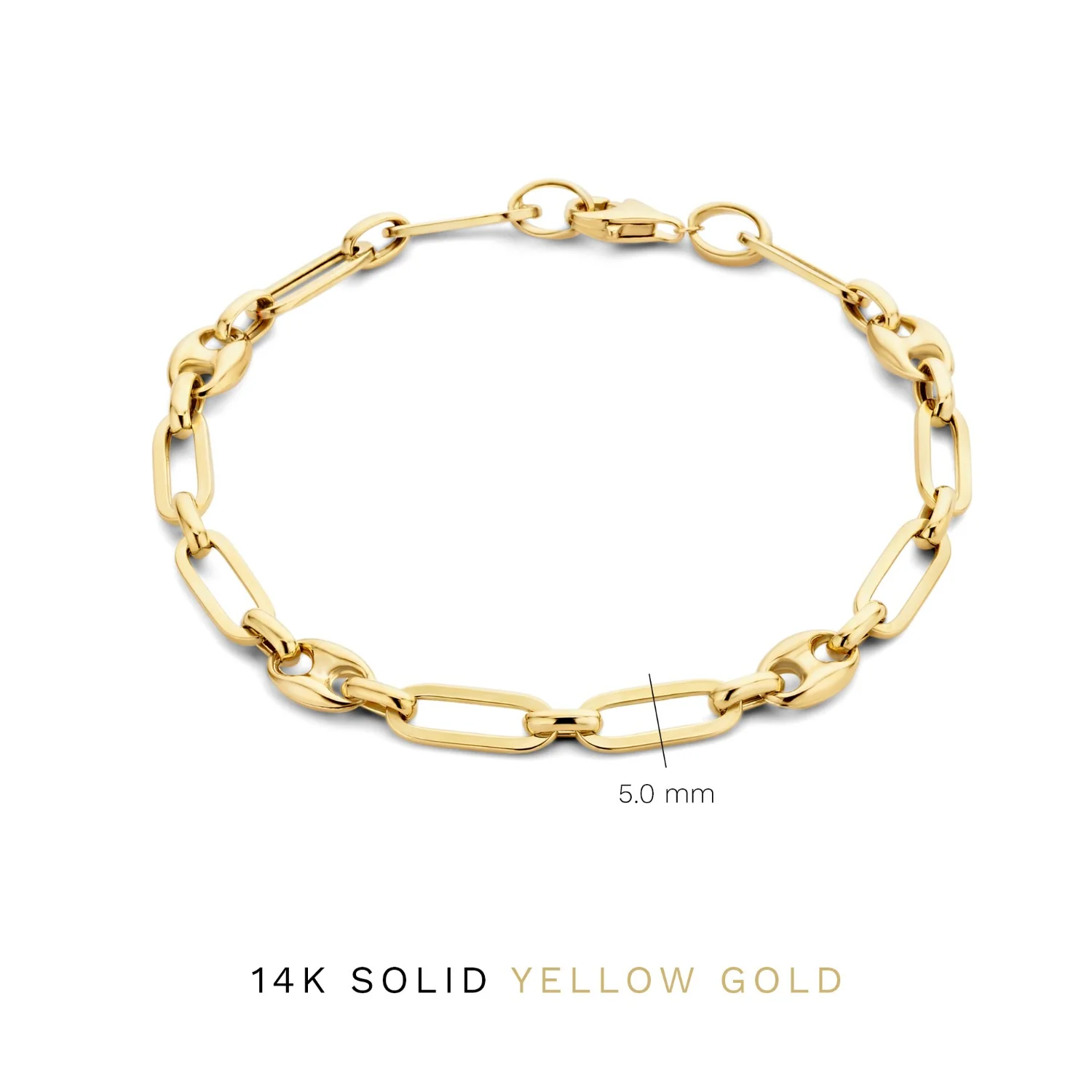 Isabel Bernard Cadeau d'Isabel 14 karaat gouden ketting en armband giftset met schakels IB90181 - Image 9