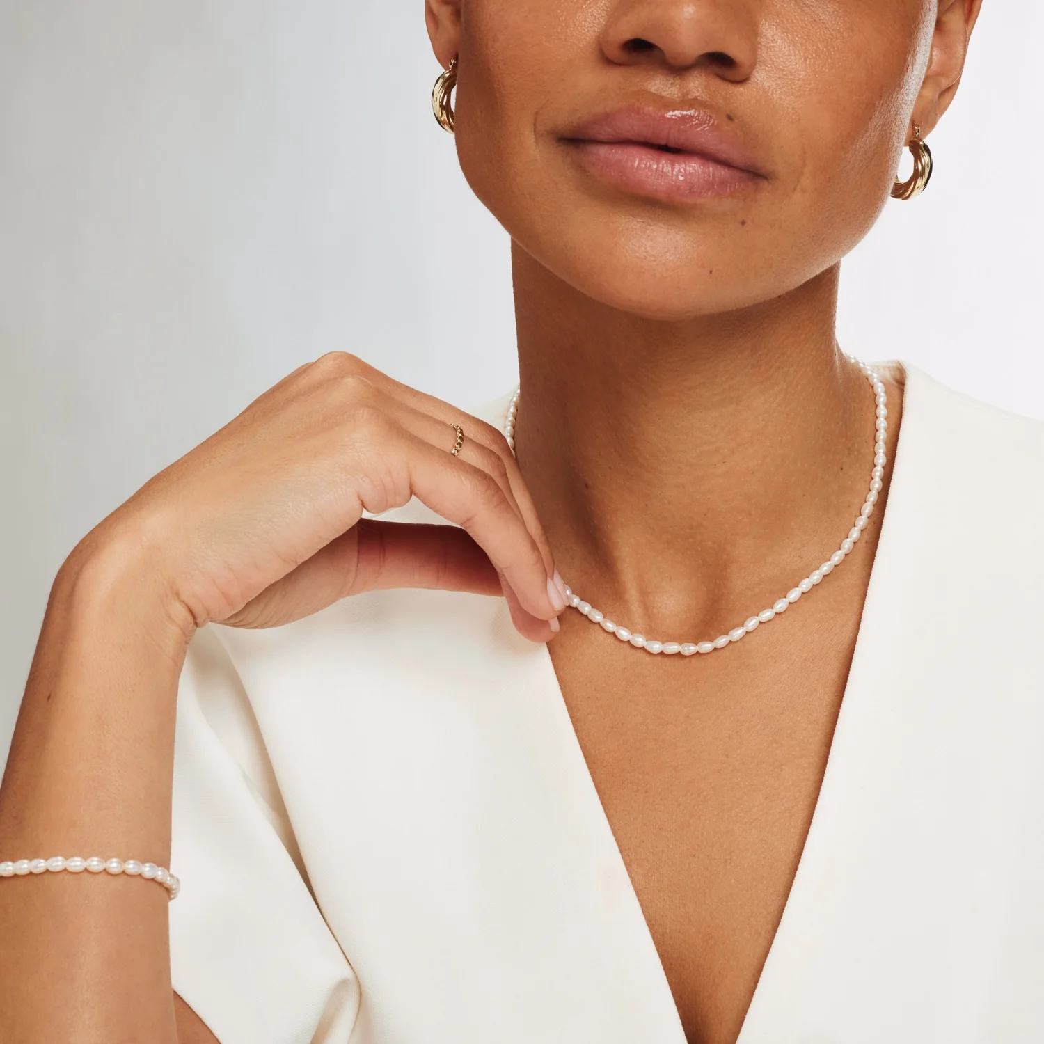 Isabel Bernard Cadeau d'Isabel 14 karaat gouden ketting en armband giftset met zoetwaterparels IB90174 - Image 4