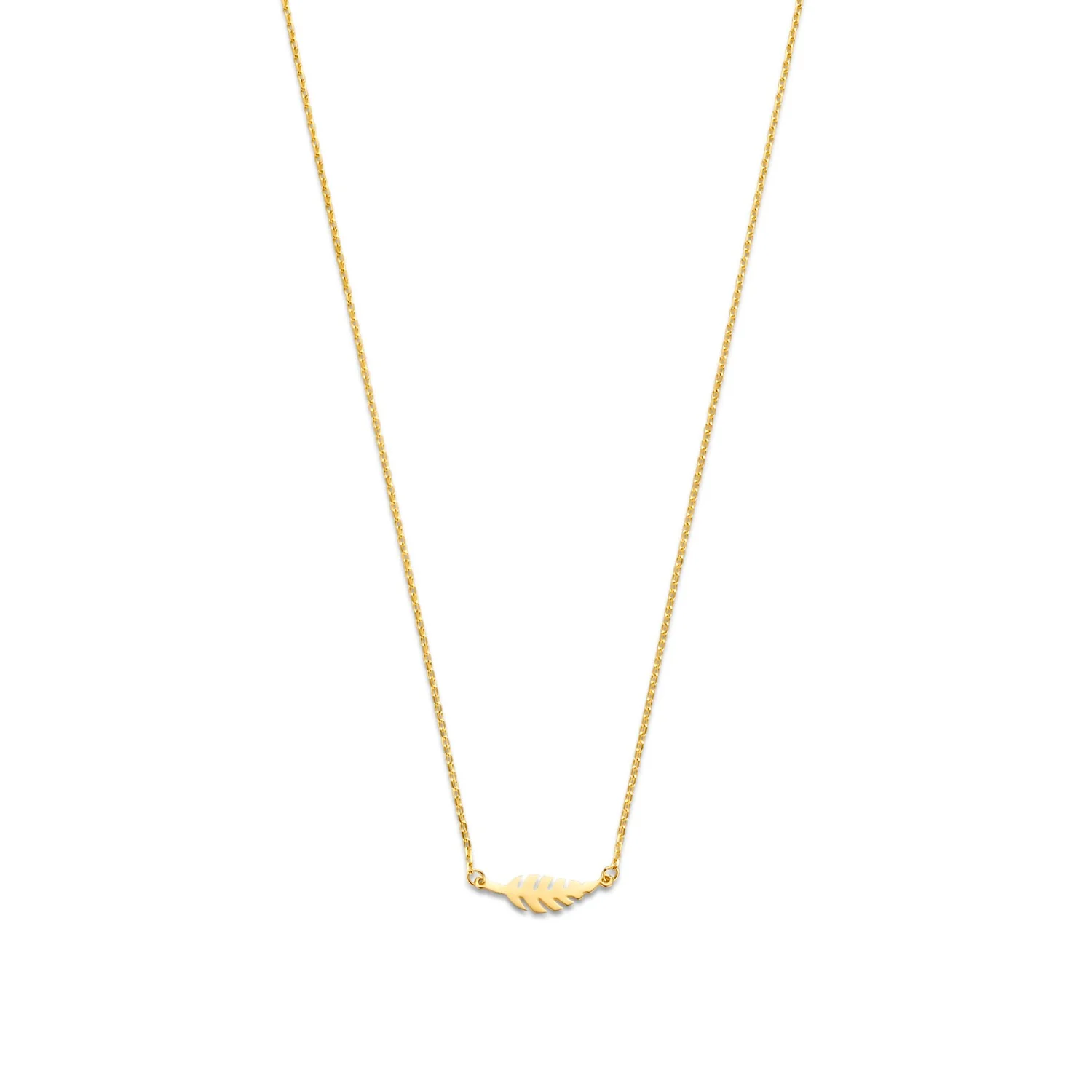 Isabel Bernard Cadeau d'Isabel 14 karaat gouden ketting en oorknopjes giftset met veertjes IB90186 - Image 4