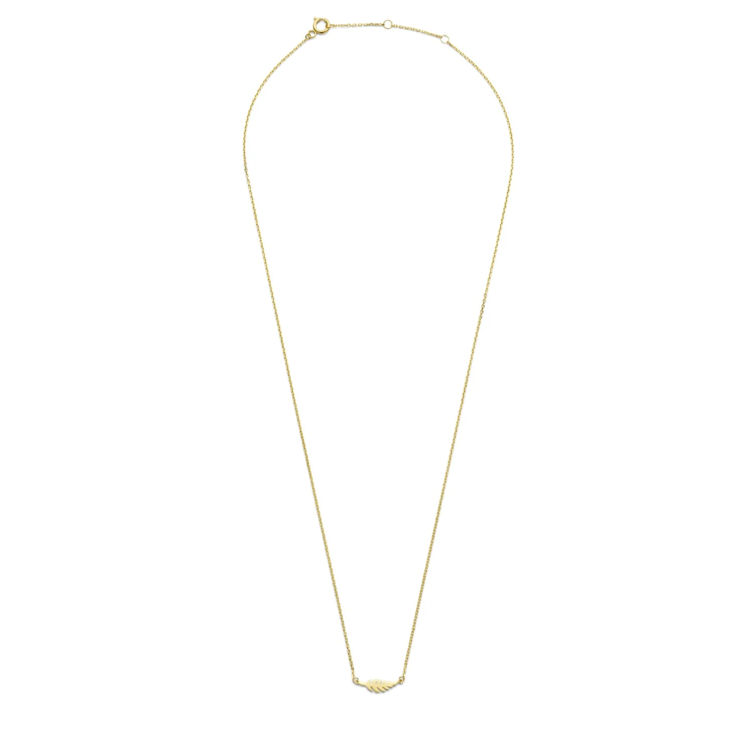 Isabel Bernard Cadeau d'Isabel 14 karaat gouden ketting en oorknopjes giftset met veertjes IB90186 - Image 7