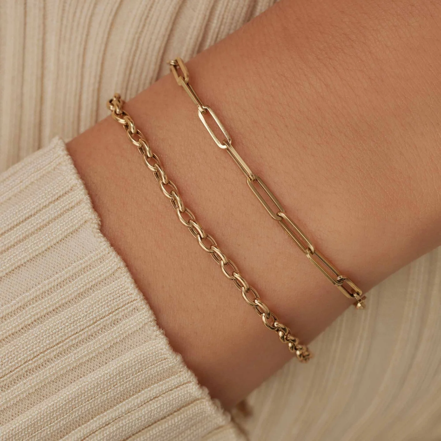 Isabel Bernard Cadeau d'Isabel 14 karaat gouden schakelketting en schakelarmband giftset IB90184 - Image 5