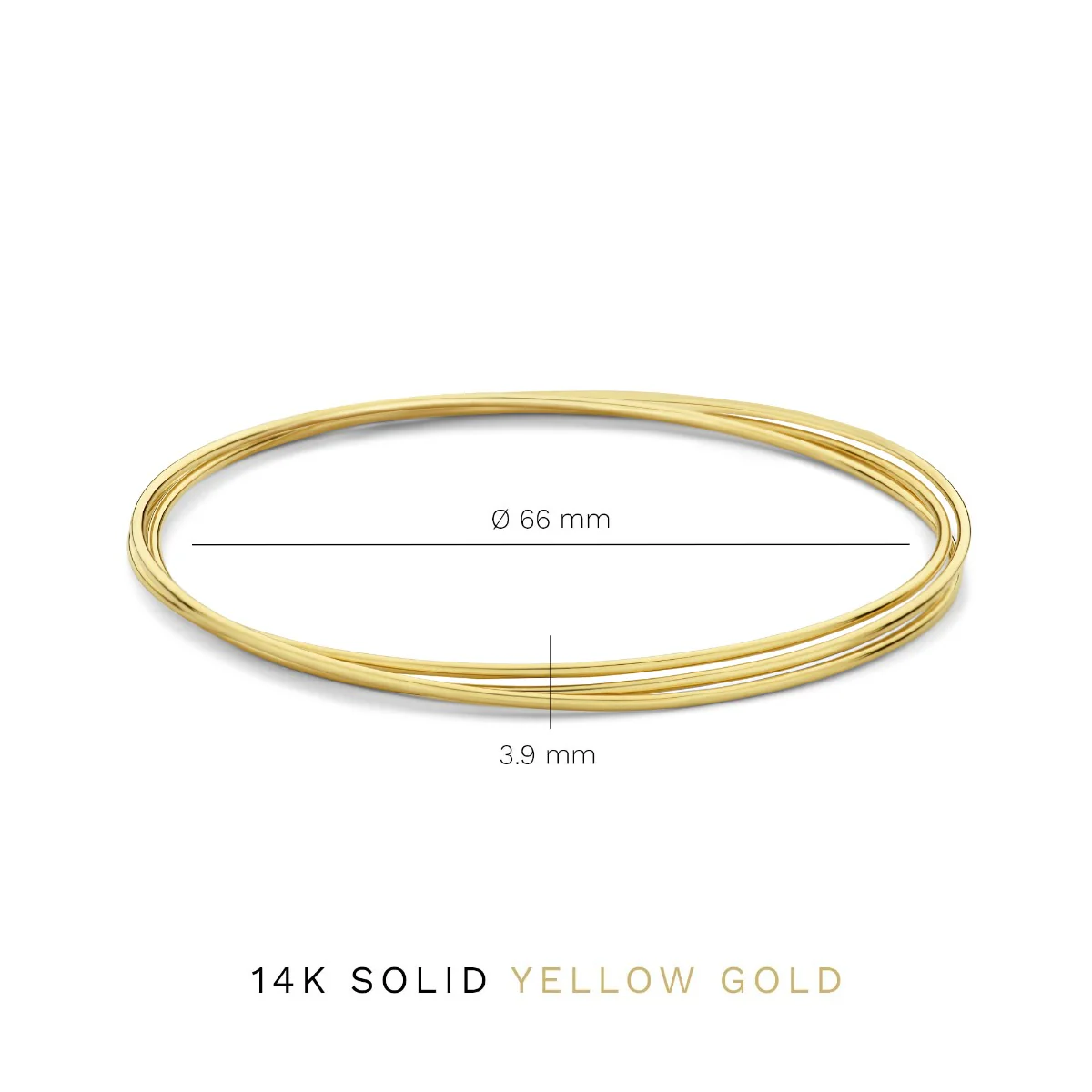 Isabel Bernard Cour d'Honneur Adora 14 Karaat Gouden Bangle Set IB320110 - Image 5