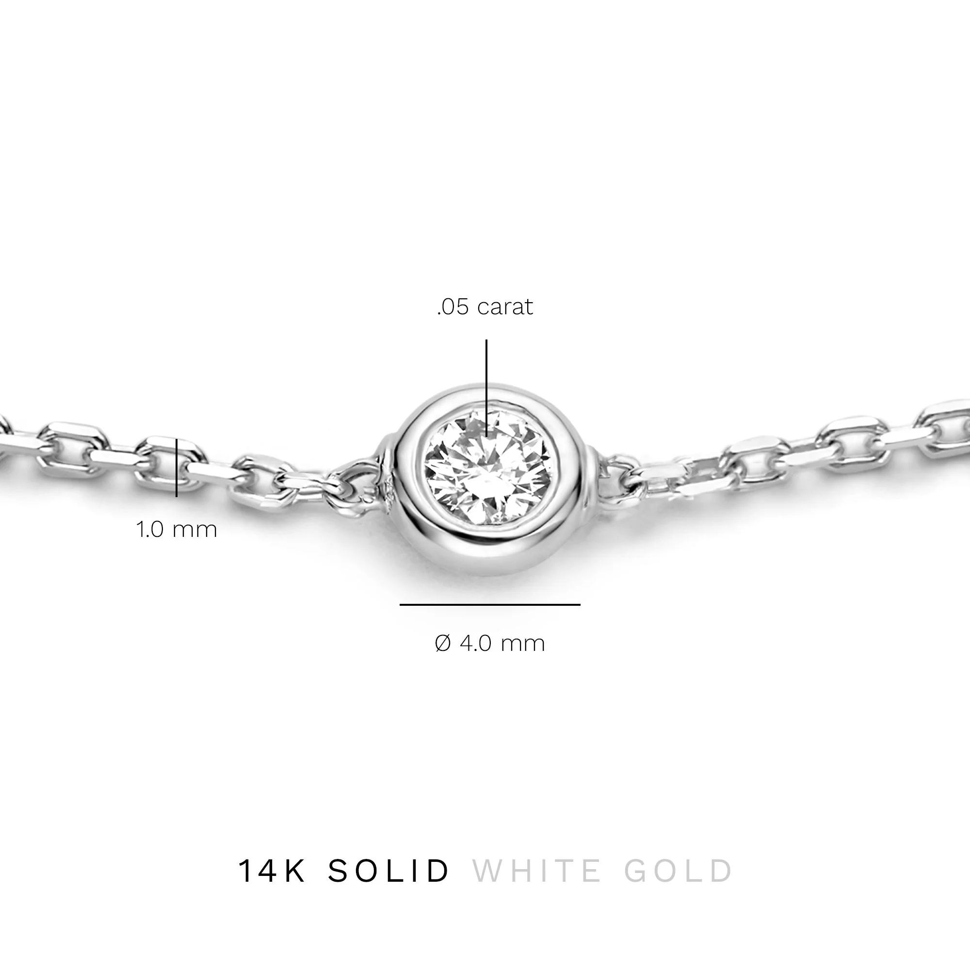 Isabel Bernard De la Paix Alfie 14 karaat witgouden armband | diamant 0.05 ct | IBD320004 - Image 6