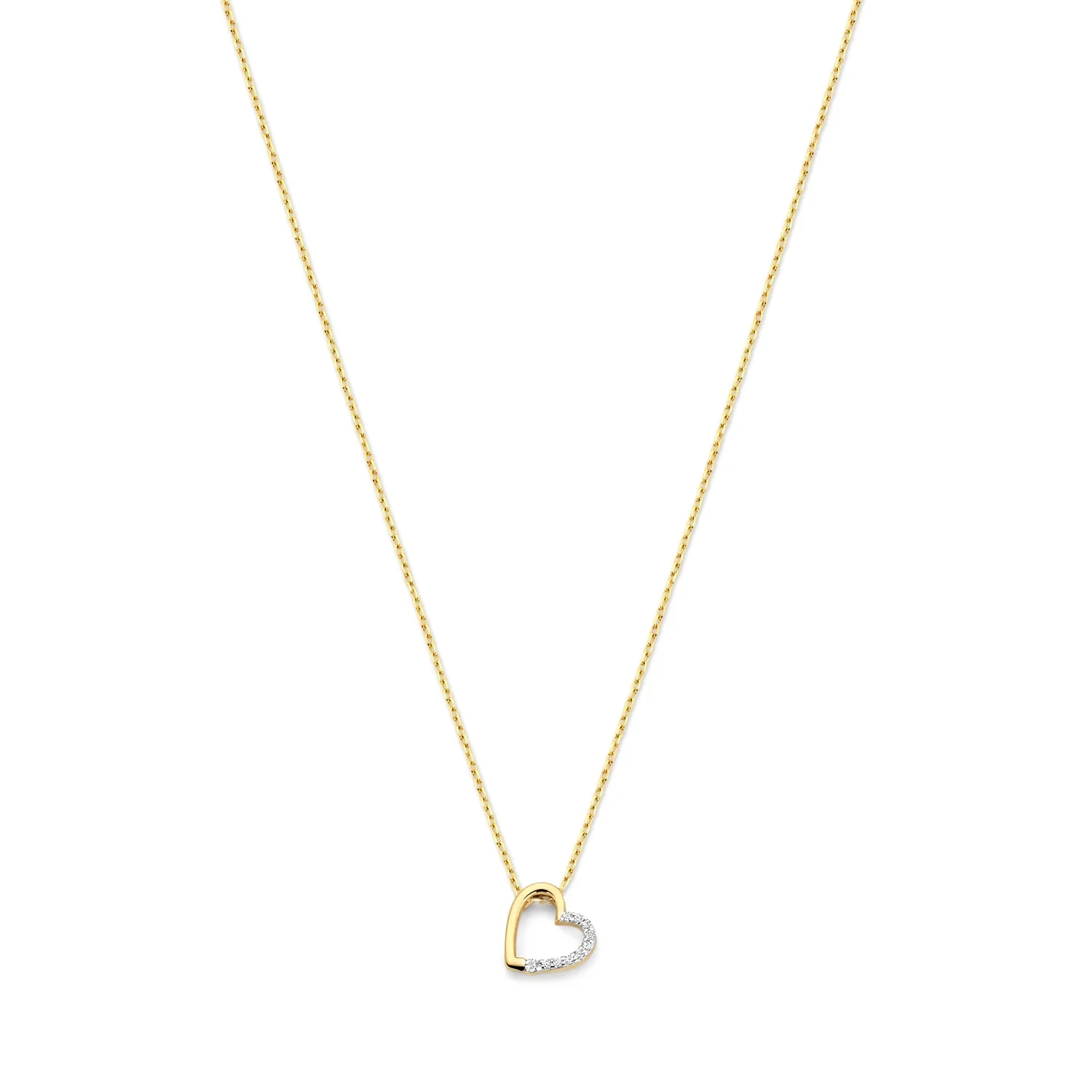 Isabel Bernard De la Paix Léna 14 karaat gouden ketting met diamant 0.03 ct IBD350029