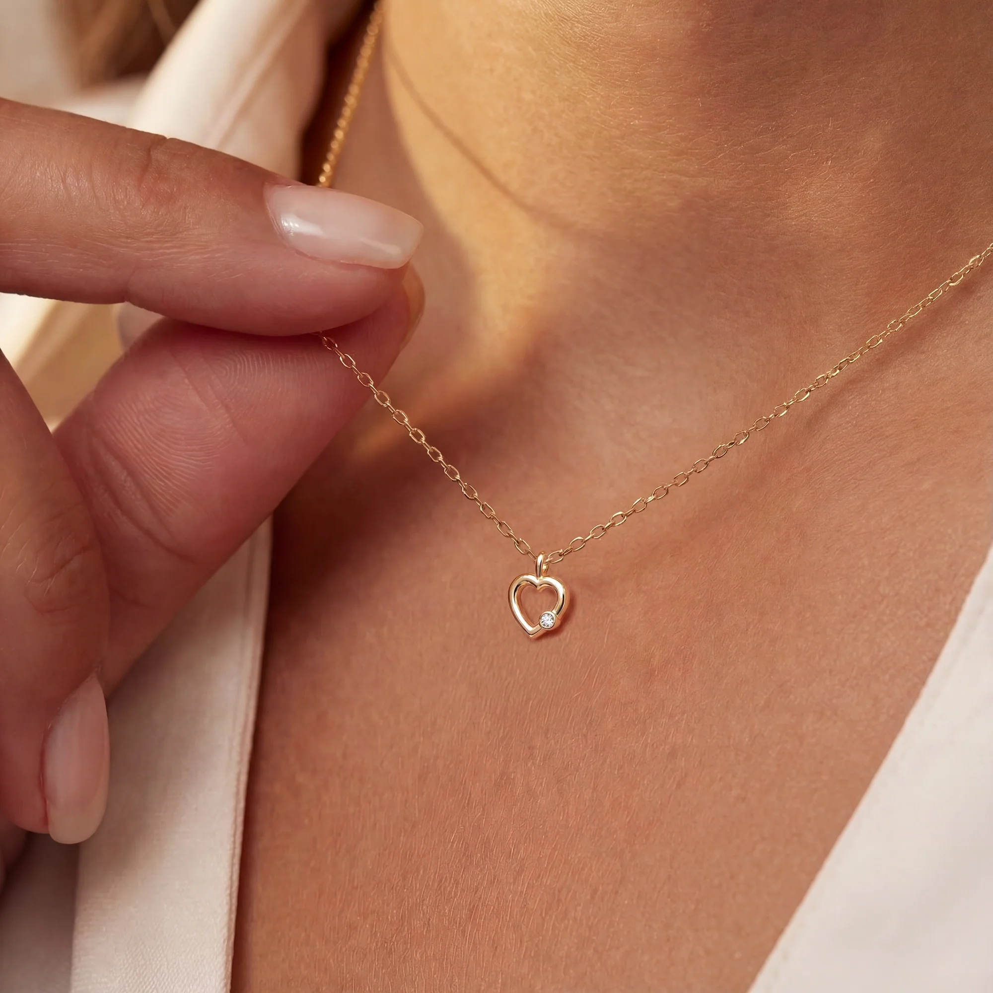 Isabel Bernard De La Paix Amore Ketting met Diamant 0.01 Karaat IBD350033 - Image 2