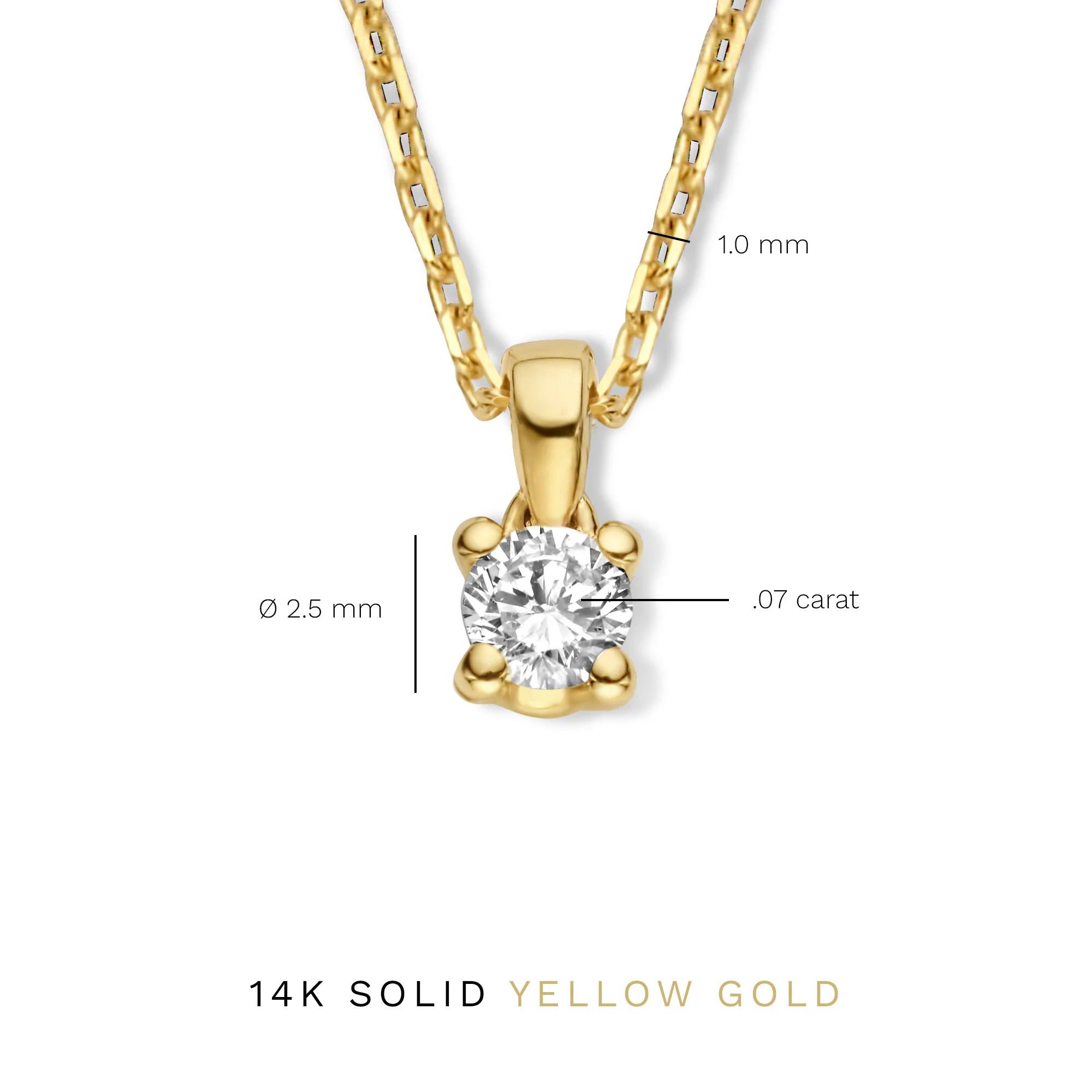 Isabel Bernard De la Paix Celesse 14 karaat gouden collier | diamant 0.07 ct | IBD350002 - Image 8