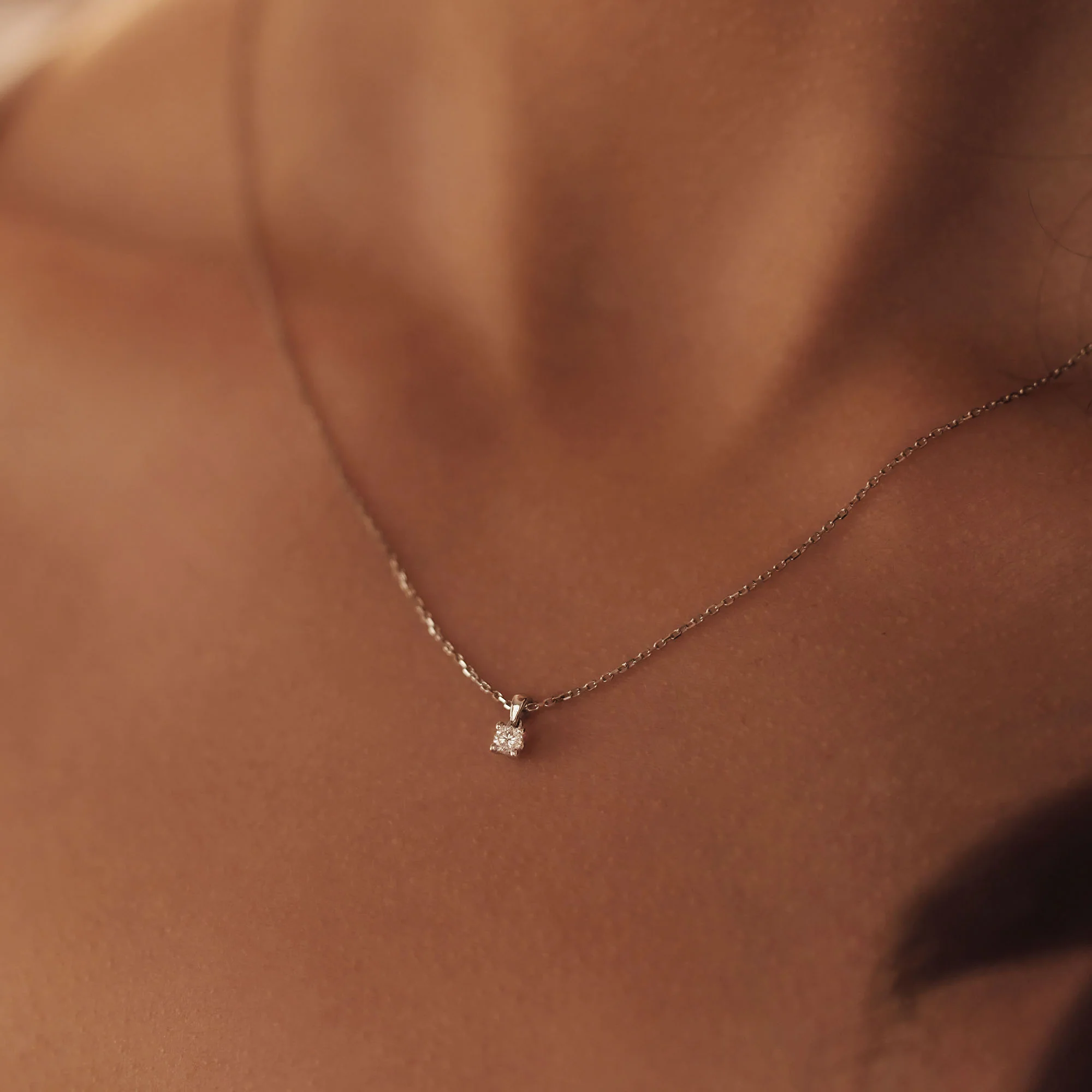 Isabel Bernard De la Paix Celesse 14 karaat witgouden collier | diamant 0.07 ct | IBD350005 - Image 3