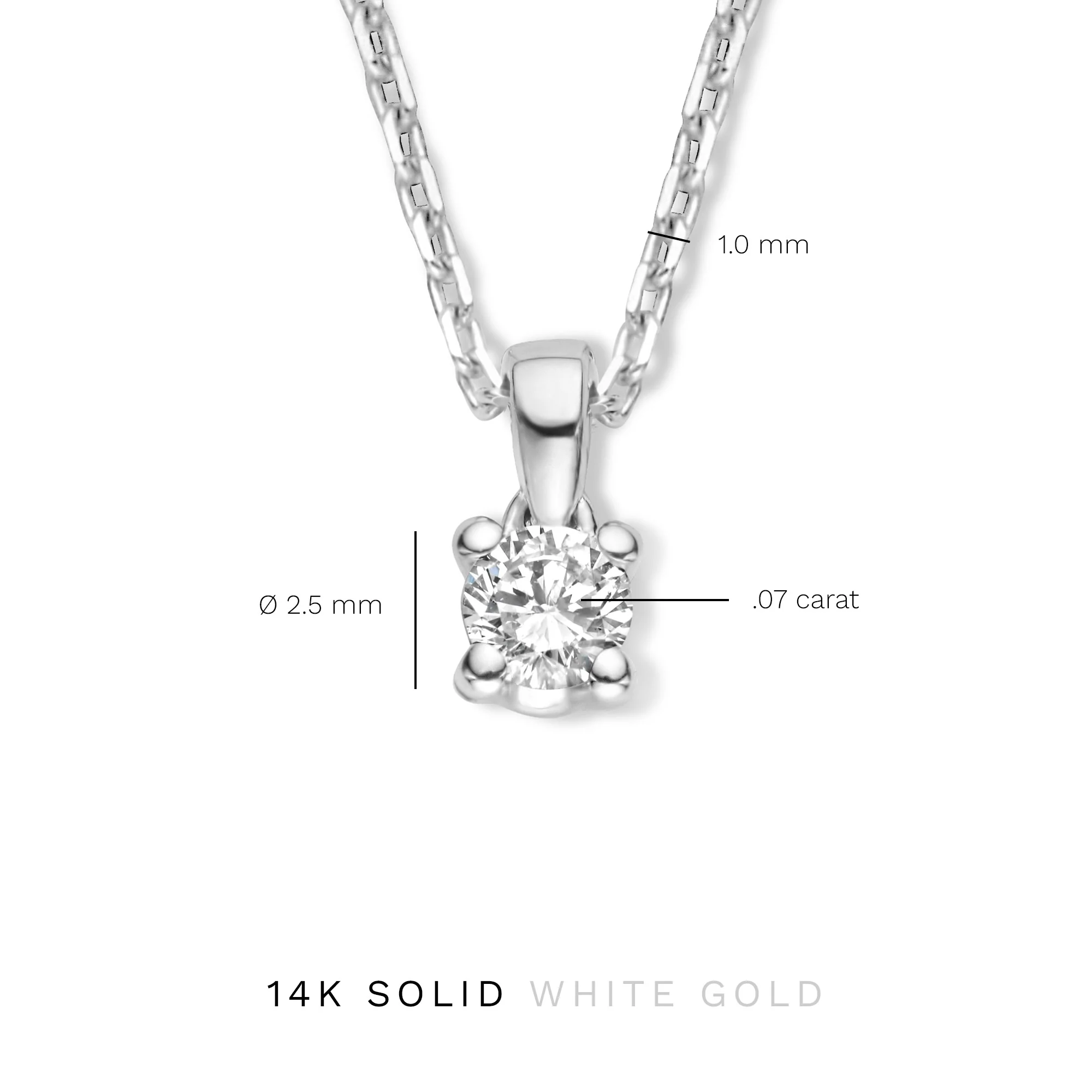 Isabel Bernard De la Paix Celesse 14 karaat witgouden collier | diamant 0.07 ct | IBD350005 - Image 8