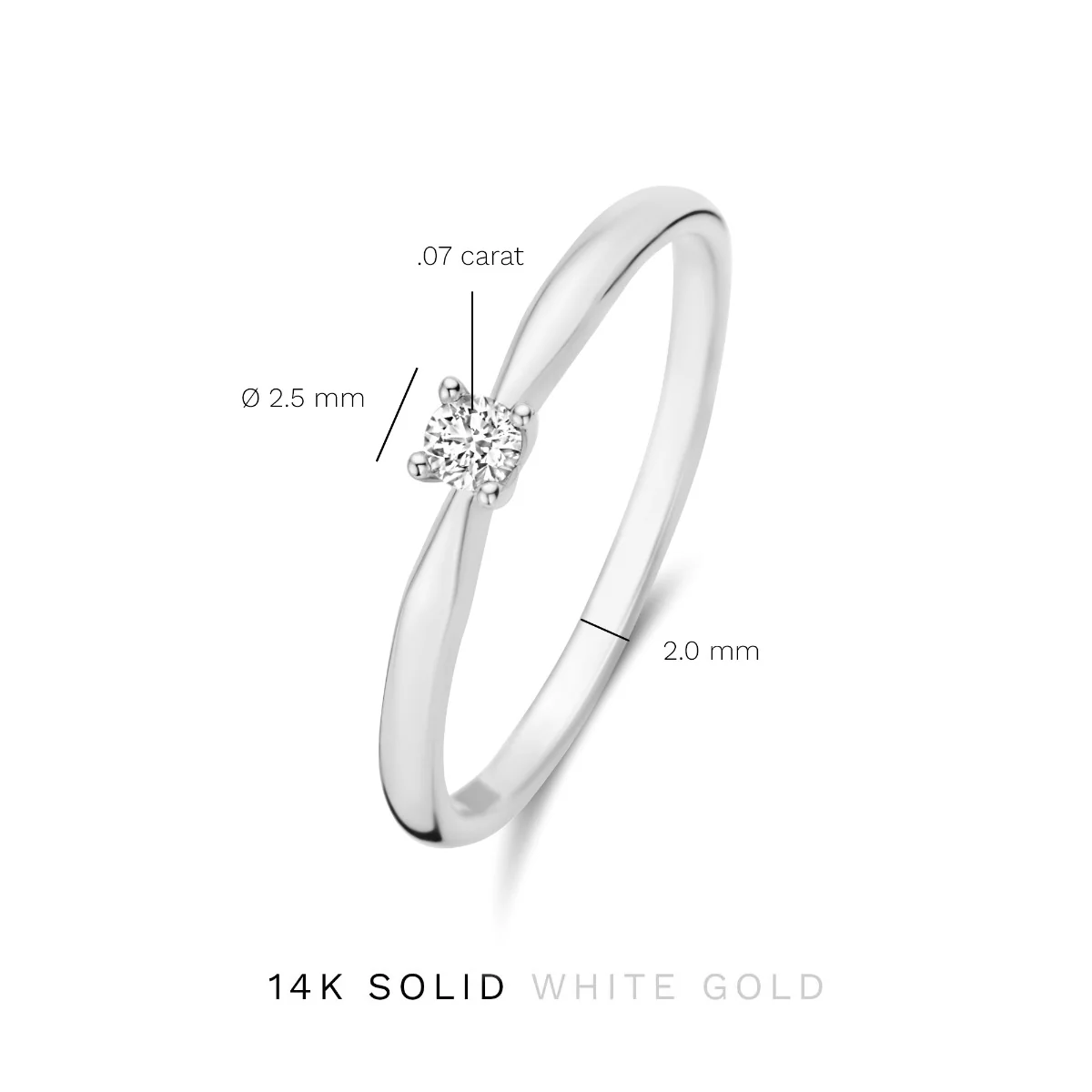 Isabel Bernard De la Paix Celesse 14 karaat witgouden ring | diamant 0.07 ct | IBD330005-54 - Image 9