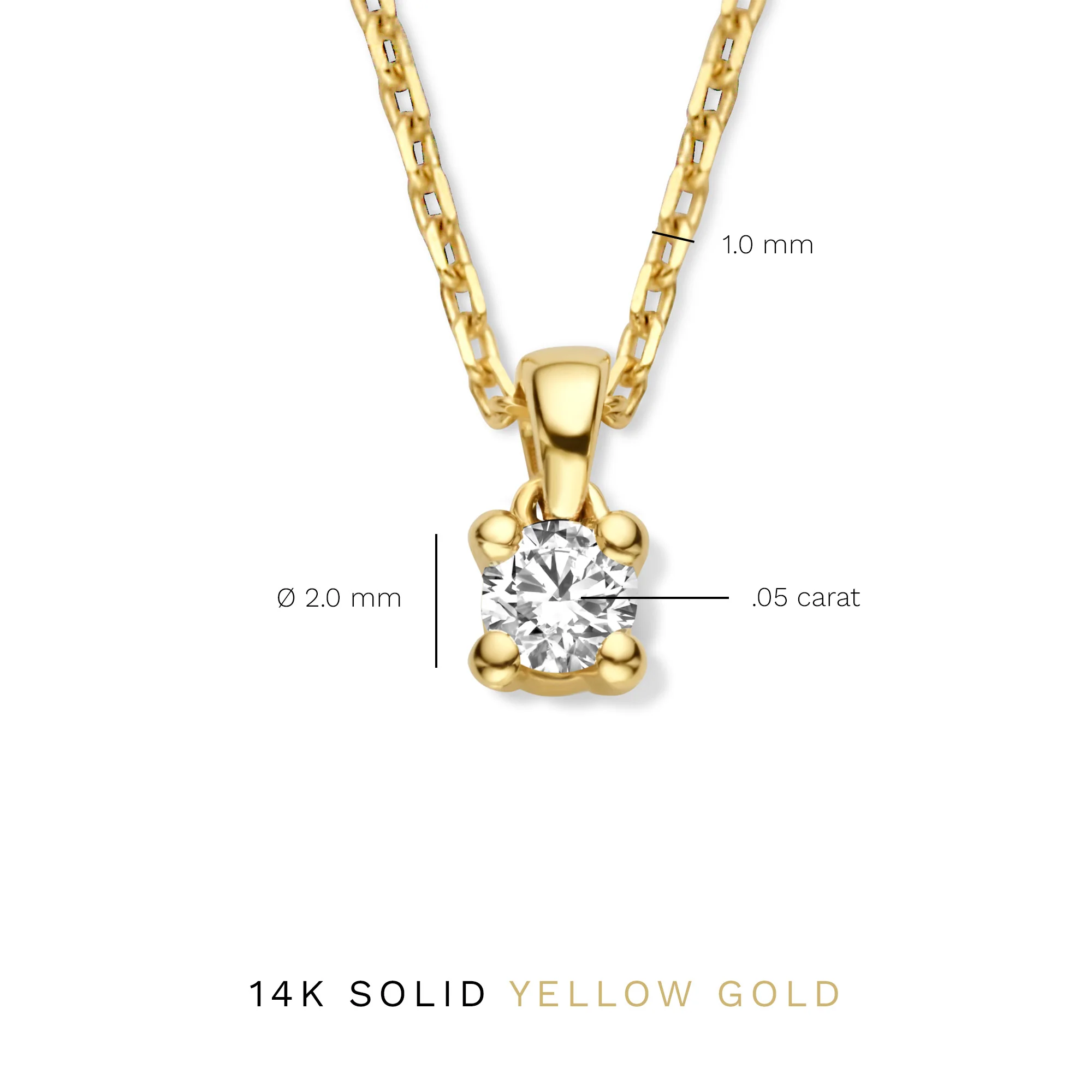 Isabel Bernard De la Paix Céline 14 karaat gouden collier | diamant 0.05 ct | IBD350001 - Image 9