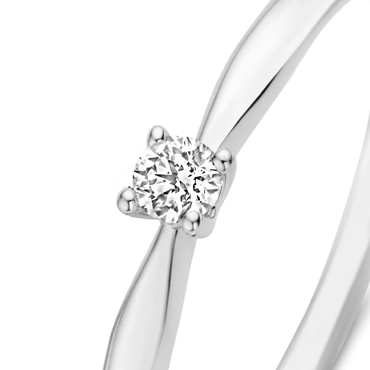 Isabel Bernard De la Paix Céline 14 karaat witgouden ring | diamant 0.05 ct | IBD330004-48 - Image 5