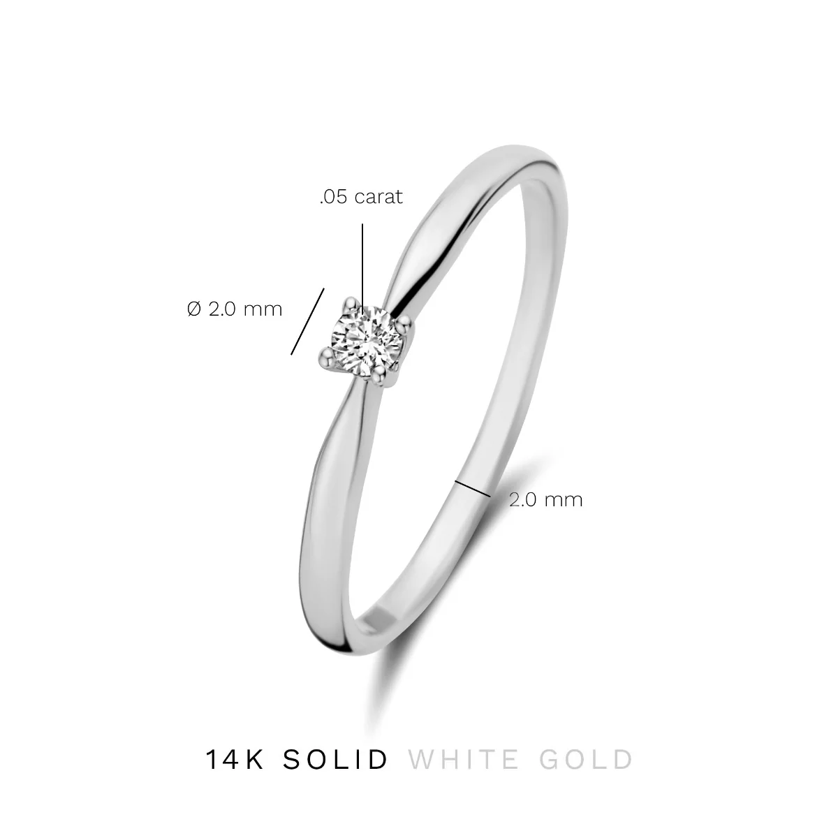 Isabel Bernard De la Paix Céline 14 karaat witgouden ring | diamant 0.05 ct | IBD330004-48 - Image 6