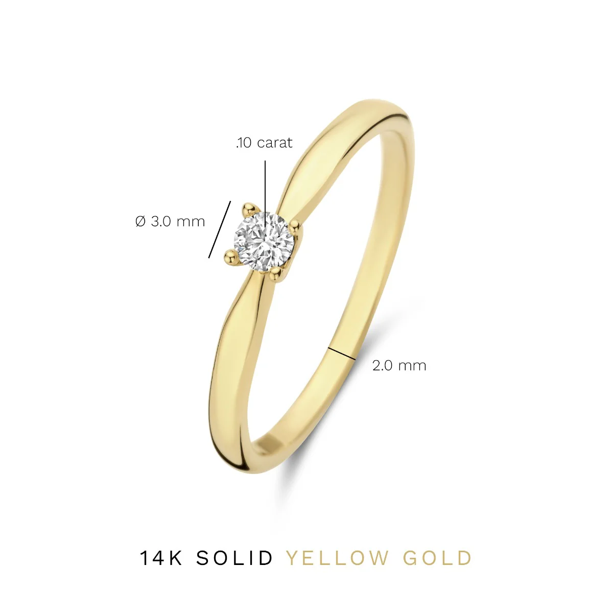 Isabel Bernard De la Paix Christine 14 karaat gouden ring | diamant 0.10 ct | IBD330003-56 - Image 7