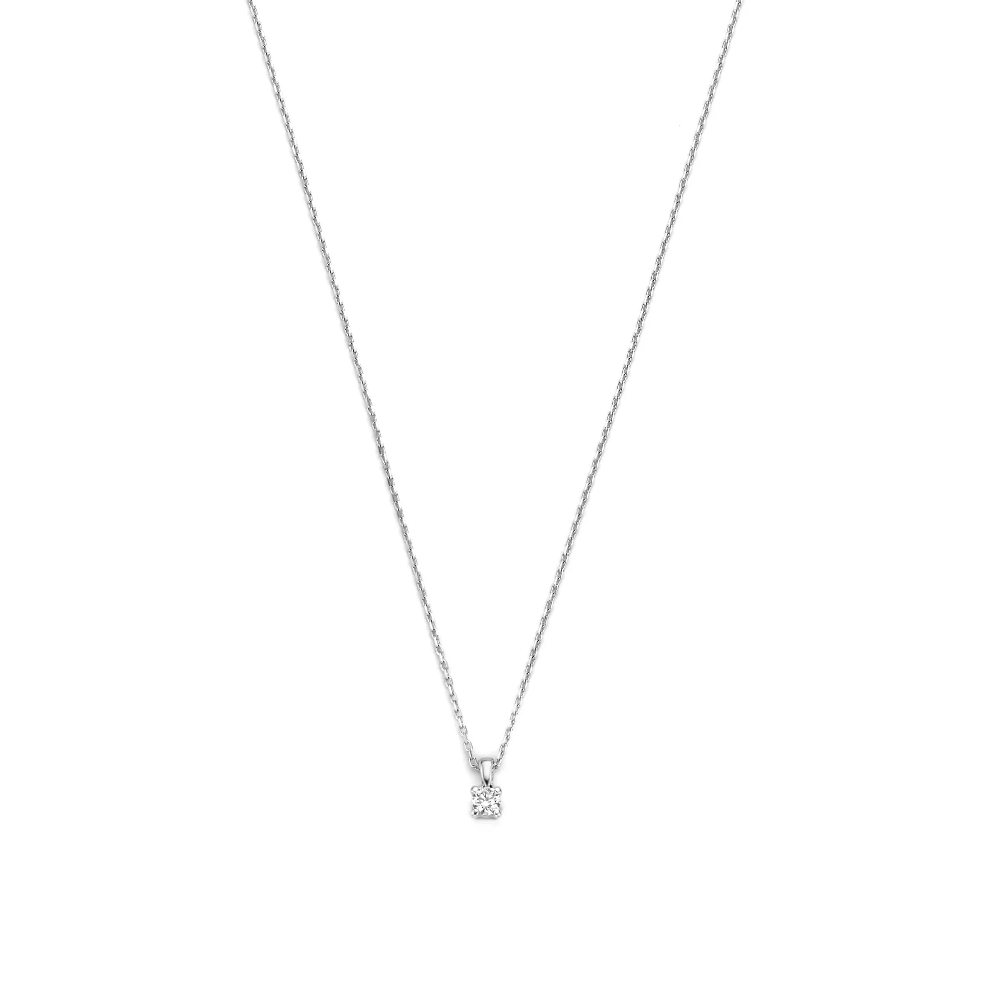 Isabel Bernard De la Paix Christine 14 karaat witgouden collier | diamant 0.10 ct | IBD350006