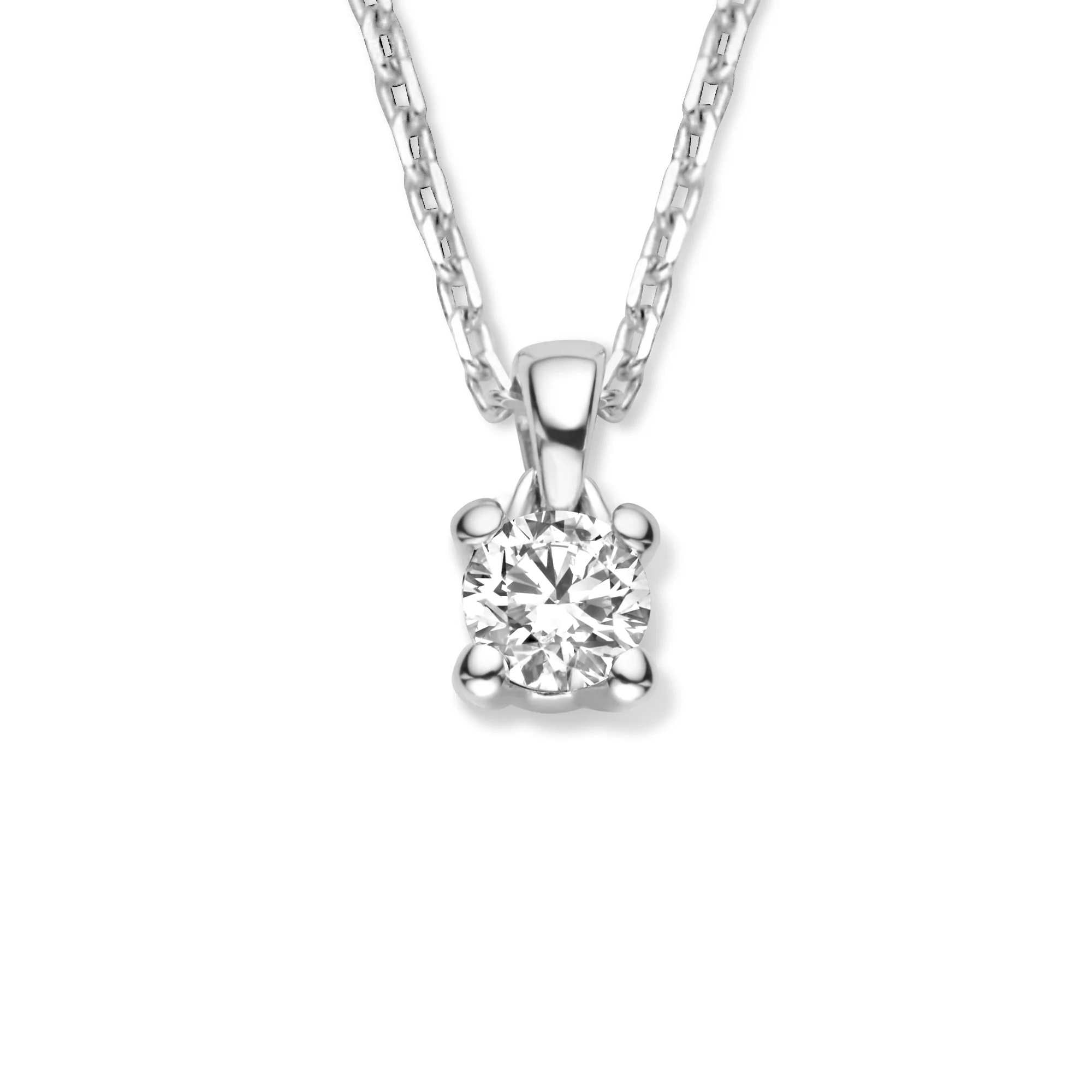Isabel Bernard De la Paix Christine 14 karaat witgouden collier | diamant 0.10 ct | IBD350006 - Image 4