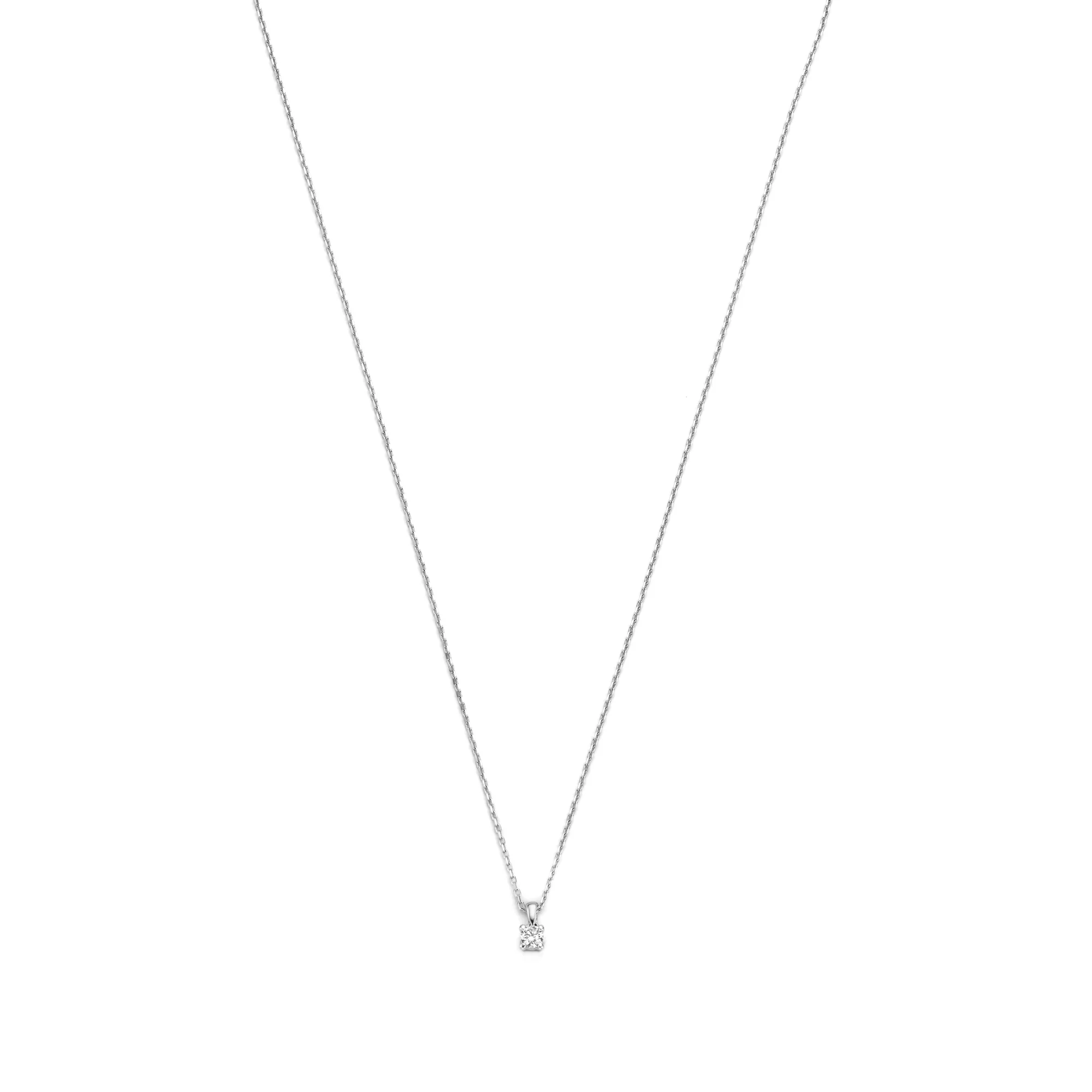 Isabel Bernard De la Paix Christine 14 karaat witgouden collier | diamant 0.10 ct | IBD350006 - Image 5