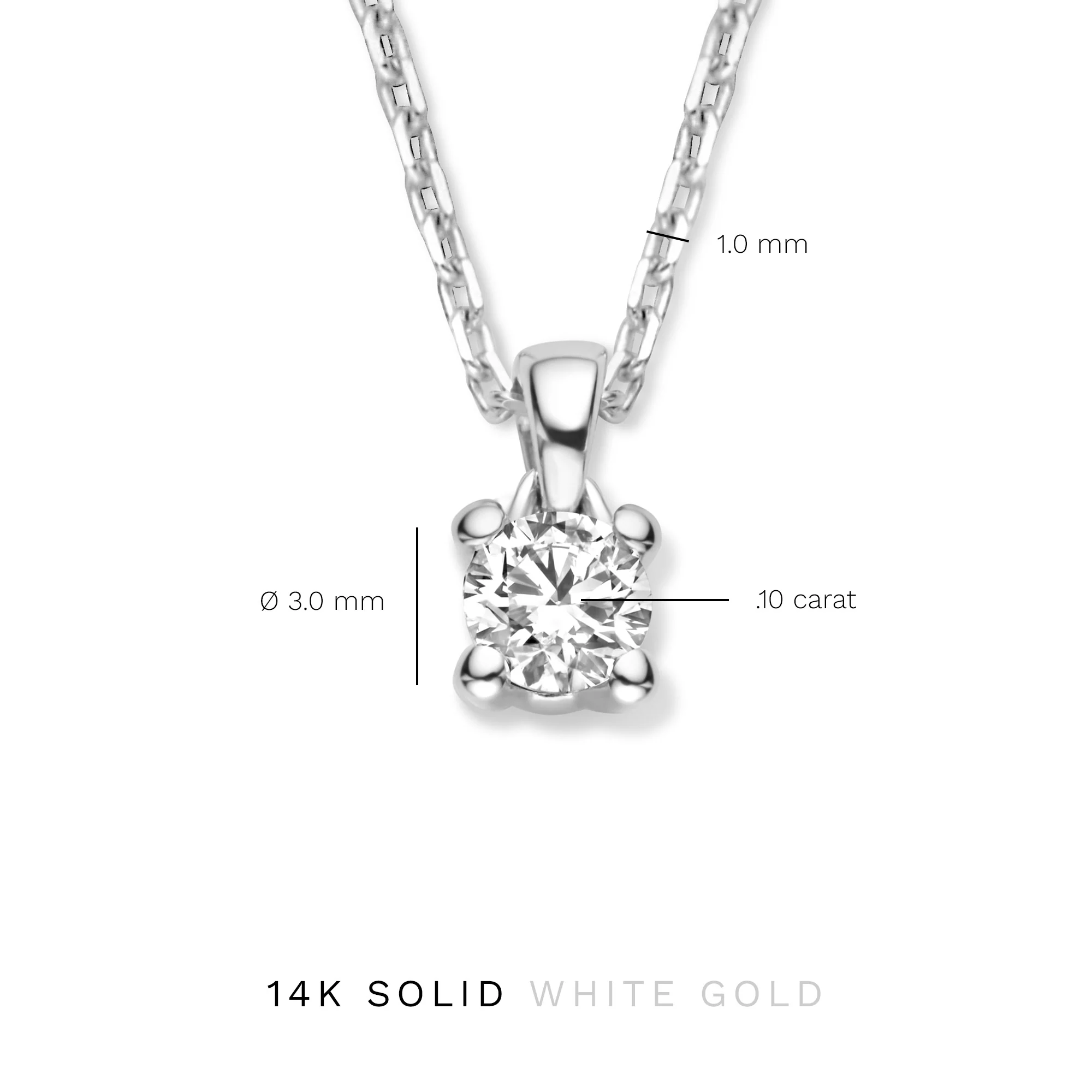Isabel Bernard De la Paix Christine 14 karaat witgouden collier | diamant 0.10 ct | IBD350006 - Image 8