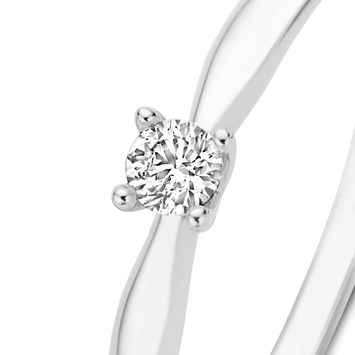 Isabel Bernard De la Paix Christine 14 karaat witgouden ring | diamant 0.10 ct | IBD330006-48 - Image 6