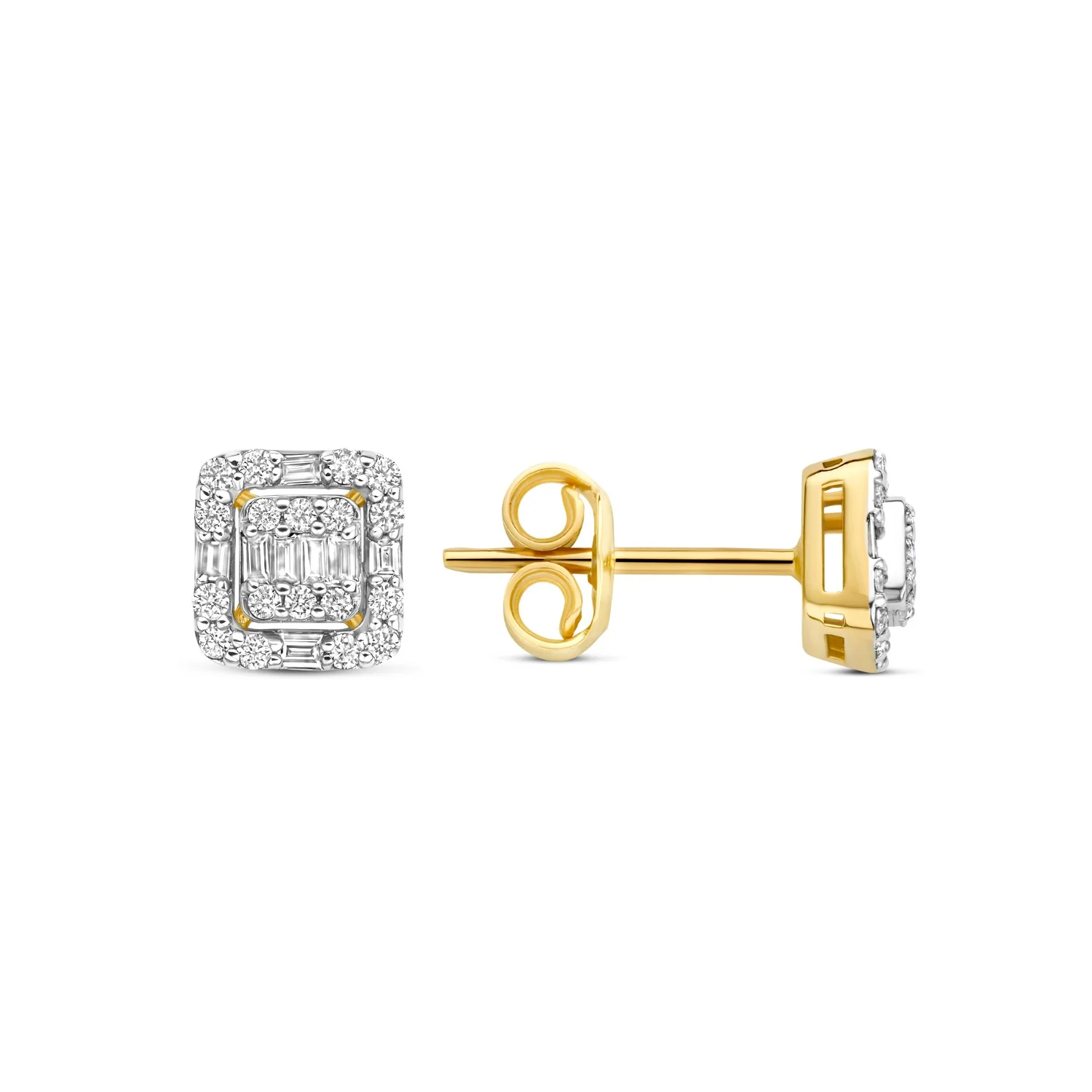 Isabel Bernard De la Paix Elena 14 karaat gouden oorknoppen met diamant 0.25 ct IBD360032 - Image 6