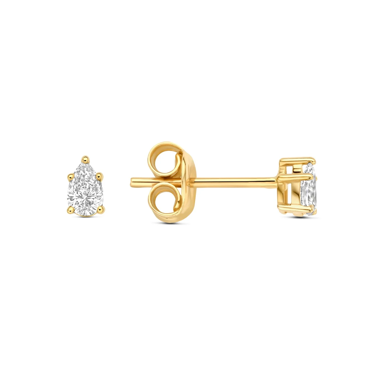 Isabel Bernard De la Paix Eloise 14 karaat gouden oorknop met diamant 0.2 karaat IBD360036 - Image 6
