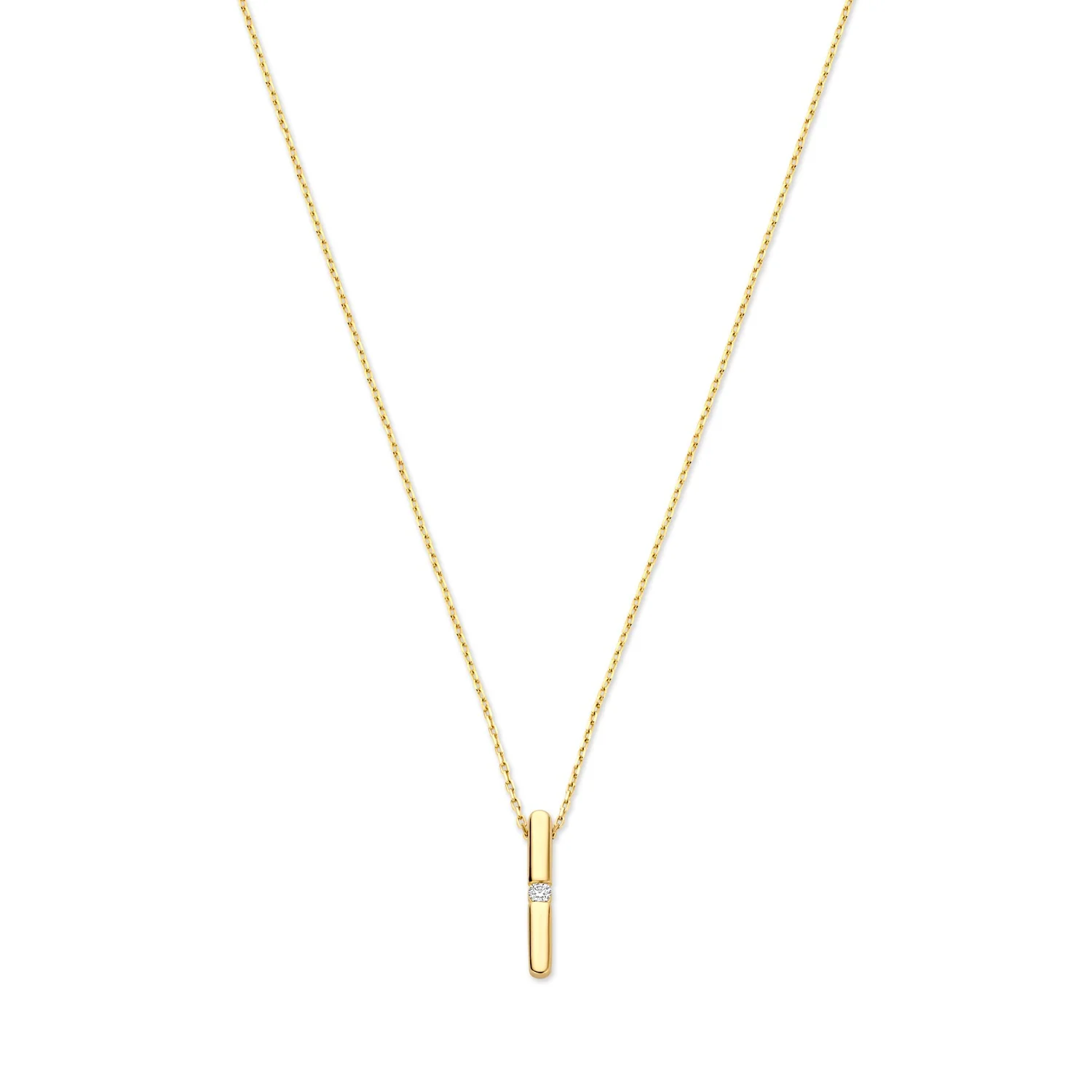 Isabel Bernard De la Paix Flavie 14 karaat gouden collier met diamant 0.03 karaat IBD350027
