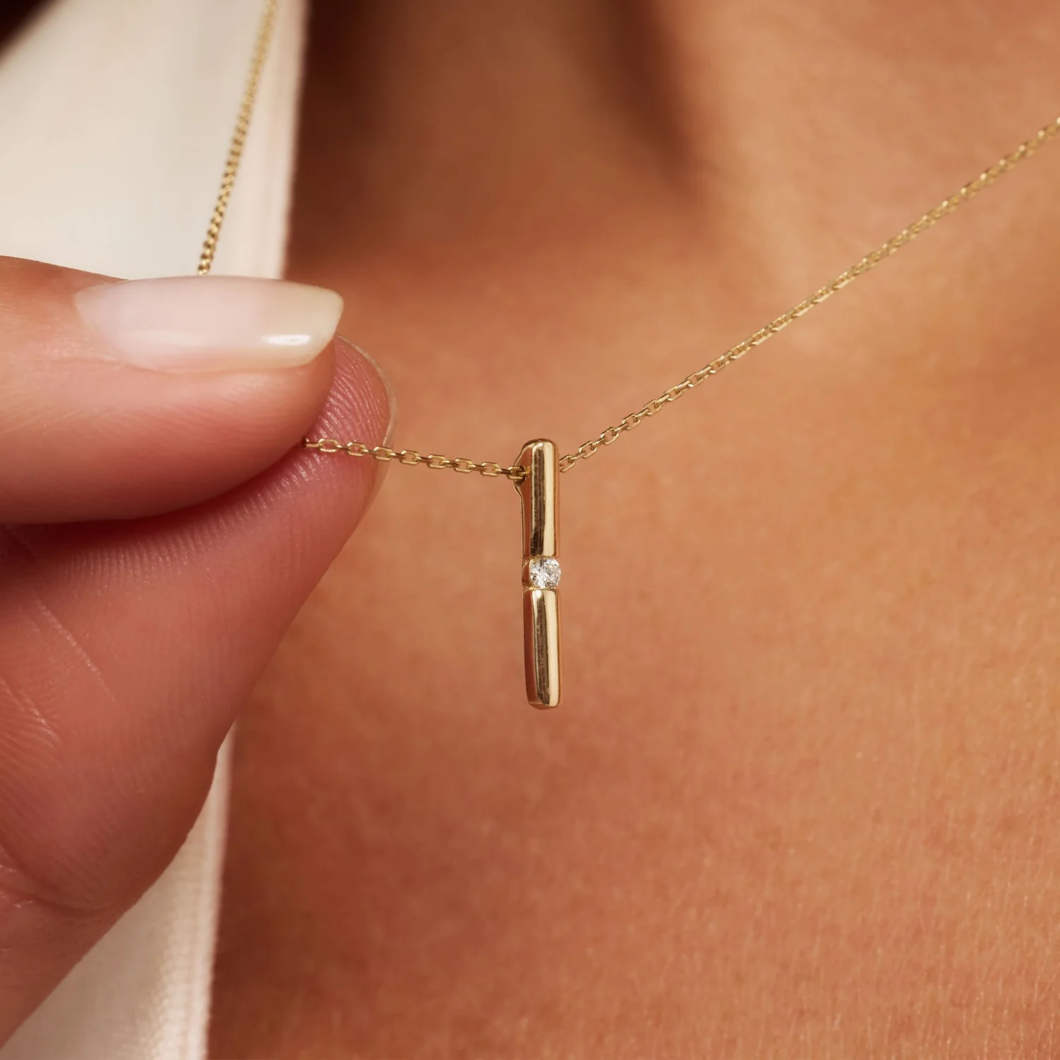 Isabel Bernard De la Paix Flavie 14 karaat gouden collier met diamant 0.03 karaat IBD350027 - Image 2
