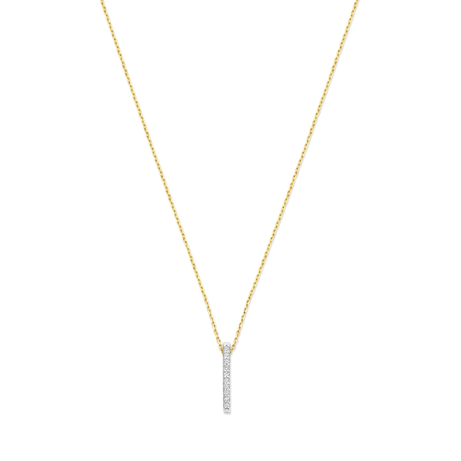 Isabel Bernard De la Paix Flavie 14 karaat gouden collier met diamant 0.06 karaat IBD350032