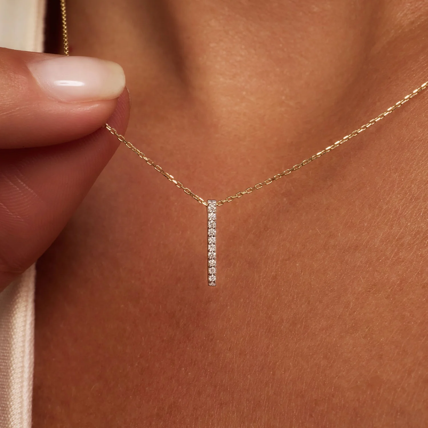 Isabel Bernard De la Paix Flavie 14 karaat gouden collier met diamant 0.06 karaat IBD350032 - Image 2