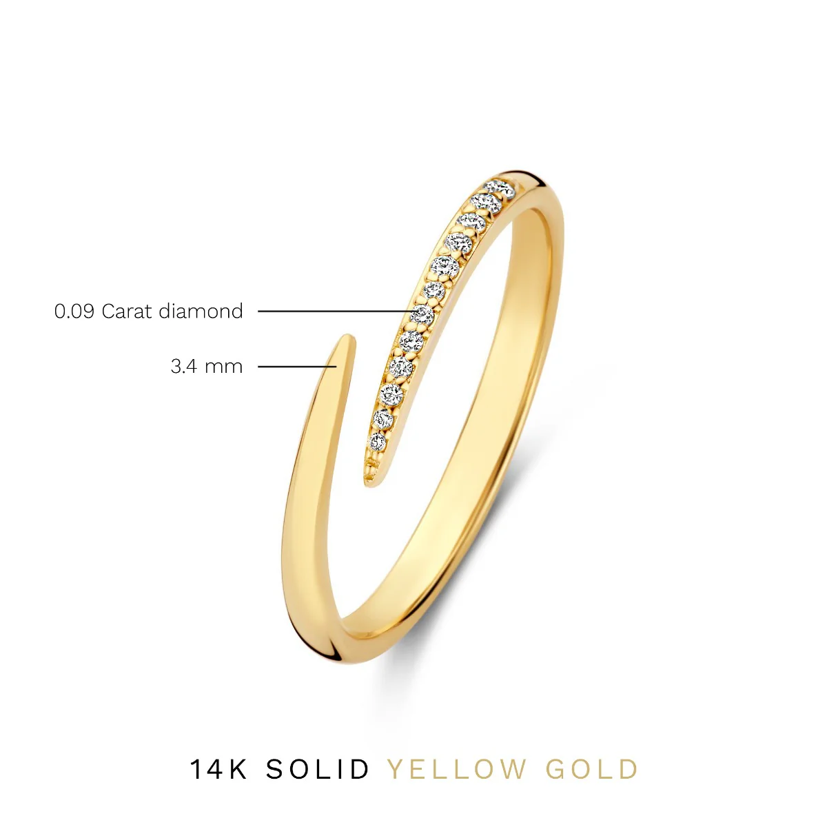Isabel Bernard De la Paix Flavie 14 karaat gouden ring met diamant 0.08 ct IBD330034-54 - Image 8
