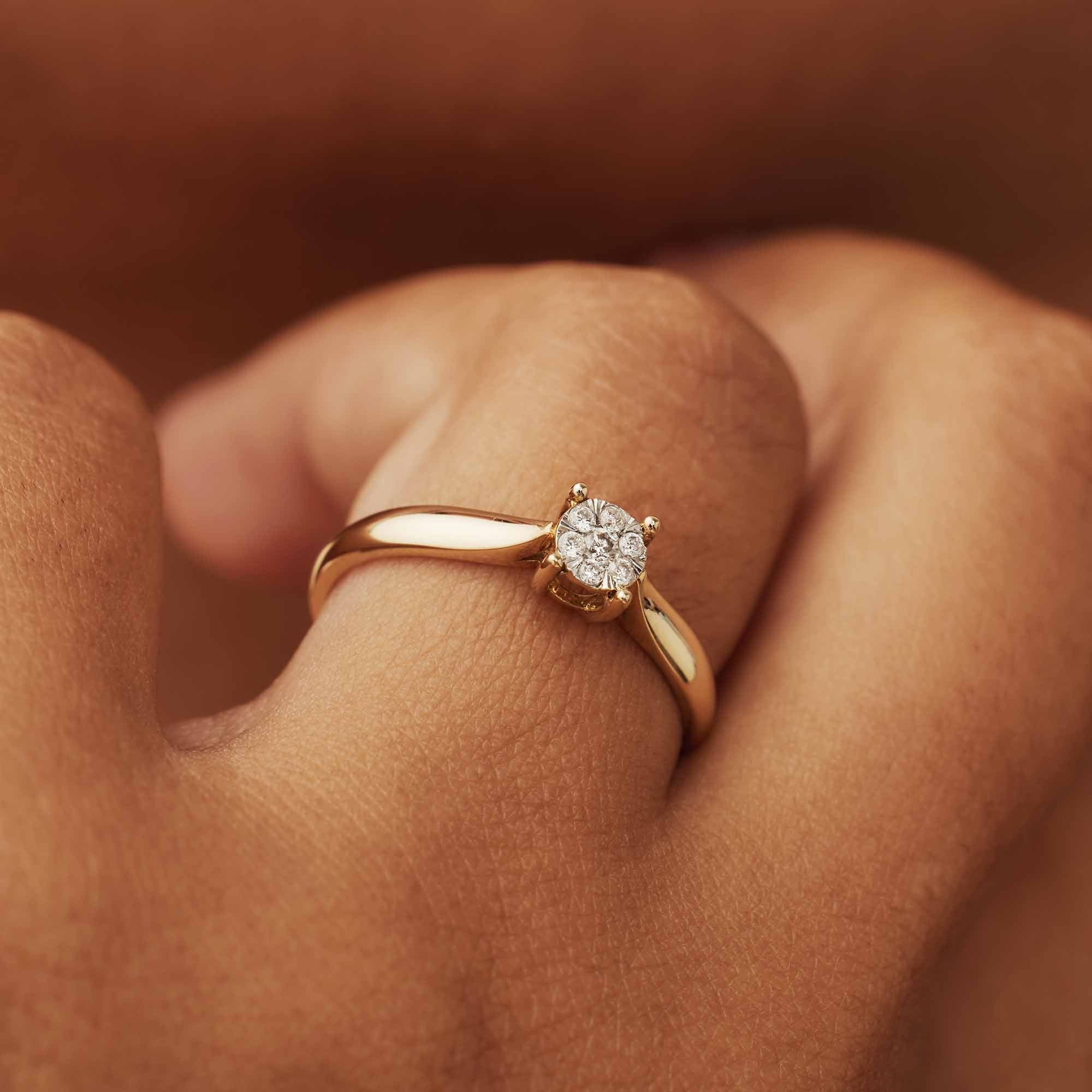Isabel Bernard De la Paix Hanaé 14 karaat gouden ring | diamant 0.08 ct | IBD330007-50 - Image 2