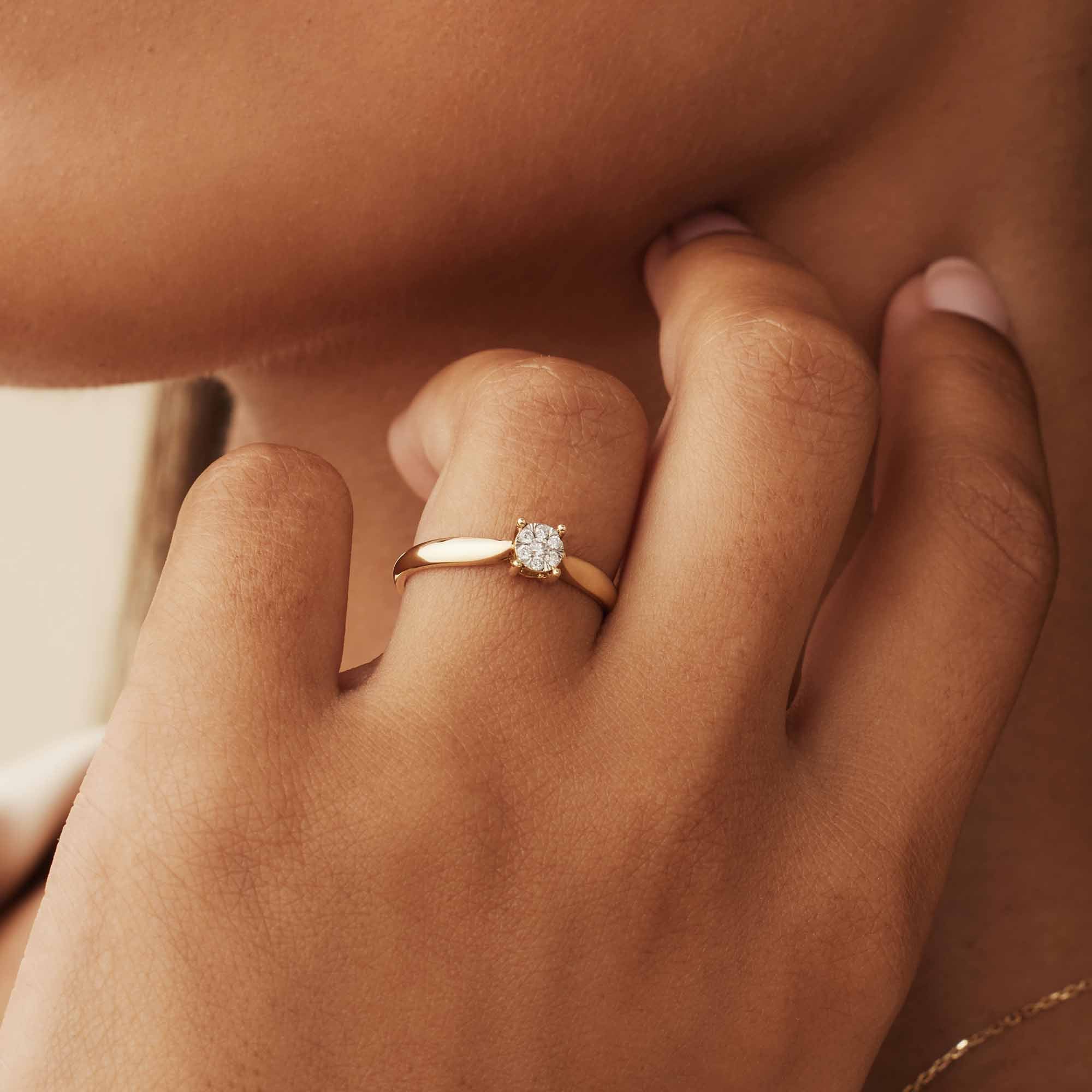 Isabel Bernard De la Paix Hanaé 14 karaat gouden ring | diamant 0.08 ct | IBD330007-50 - Image 3