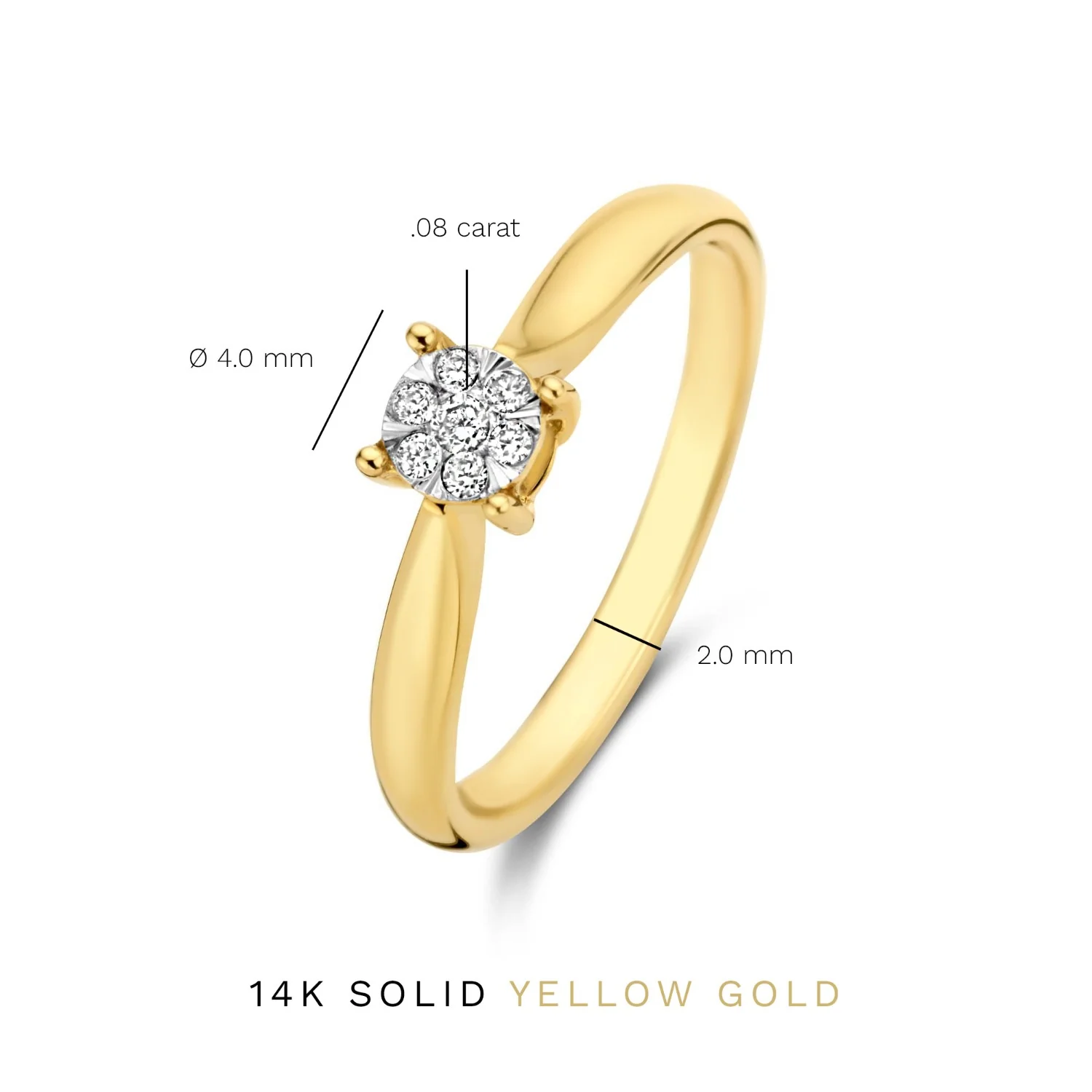 Isabel Bernard De la Paix Hanaé 14 karaat gouden ring | diamant 0.08 ct | IBD330007-50 - Image 7
