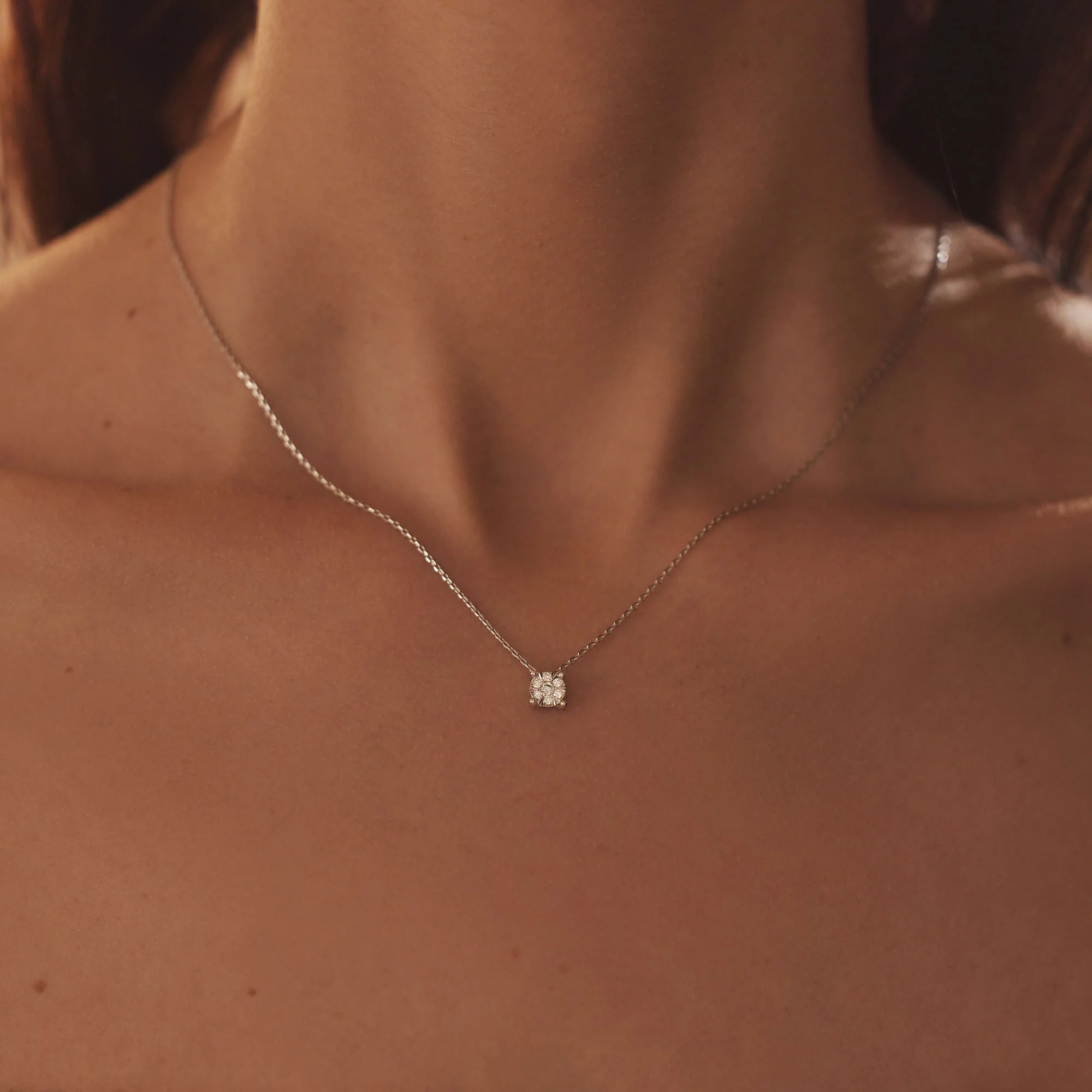 Isabel Bernard De la Paix Hanaé 14 karaat witgouden collier | diamant 0.14 ct | IBD350010 - Image 2