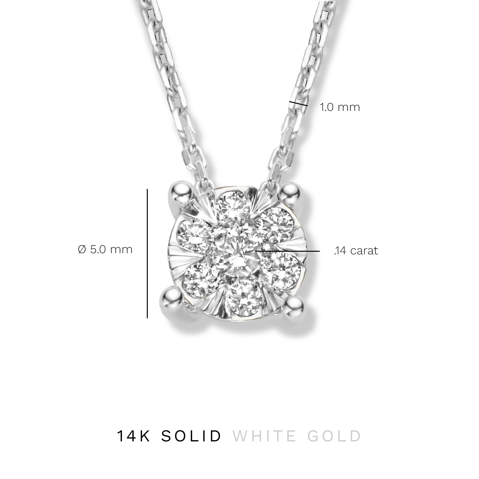 Isabel Bernard De la Paix Hanaé 14 karaat witgouden collier | diamant 0.14 ct | IBD350010 - Image 9