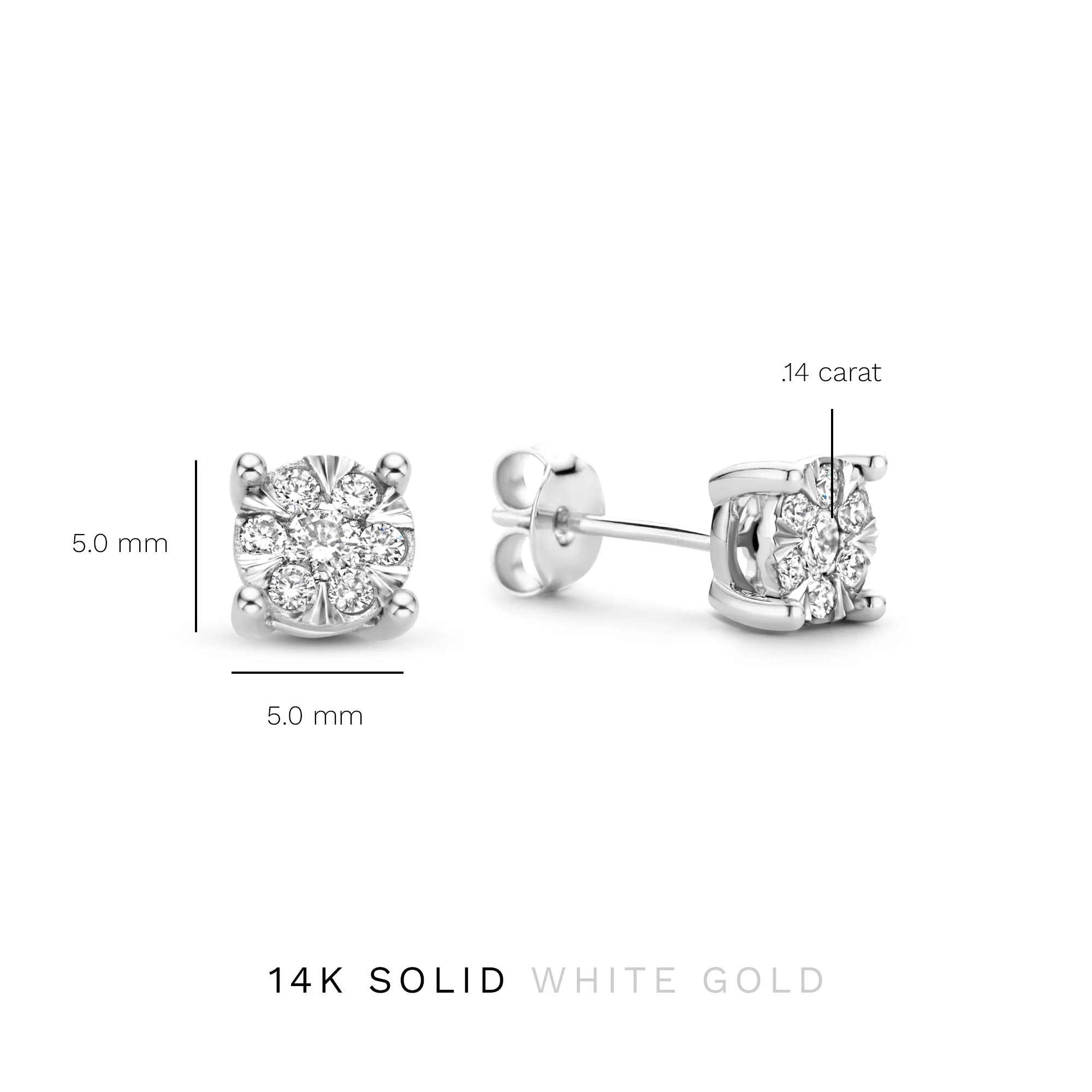 Isabel Bernard De la Paix Hanaé 14 karaat witgouden oorknoppen | diamant 0.28 ct | IBD360014 - Image 5