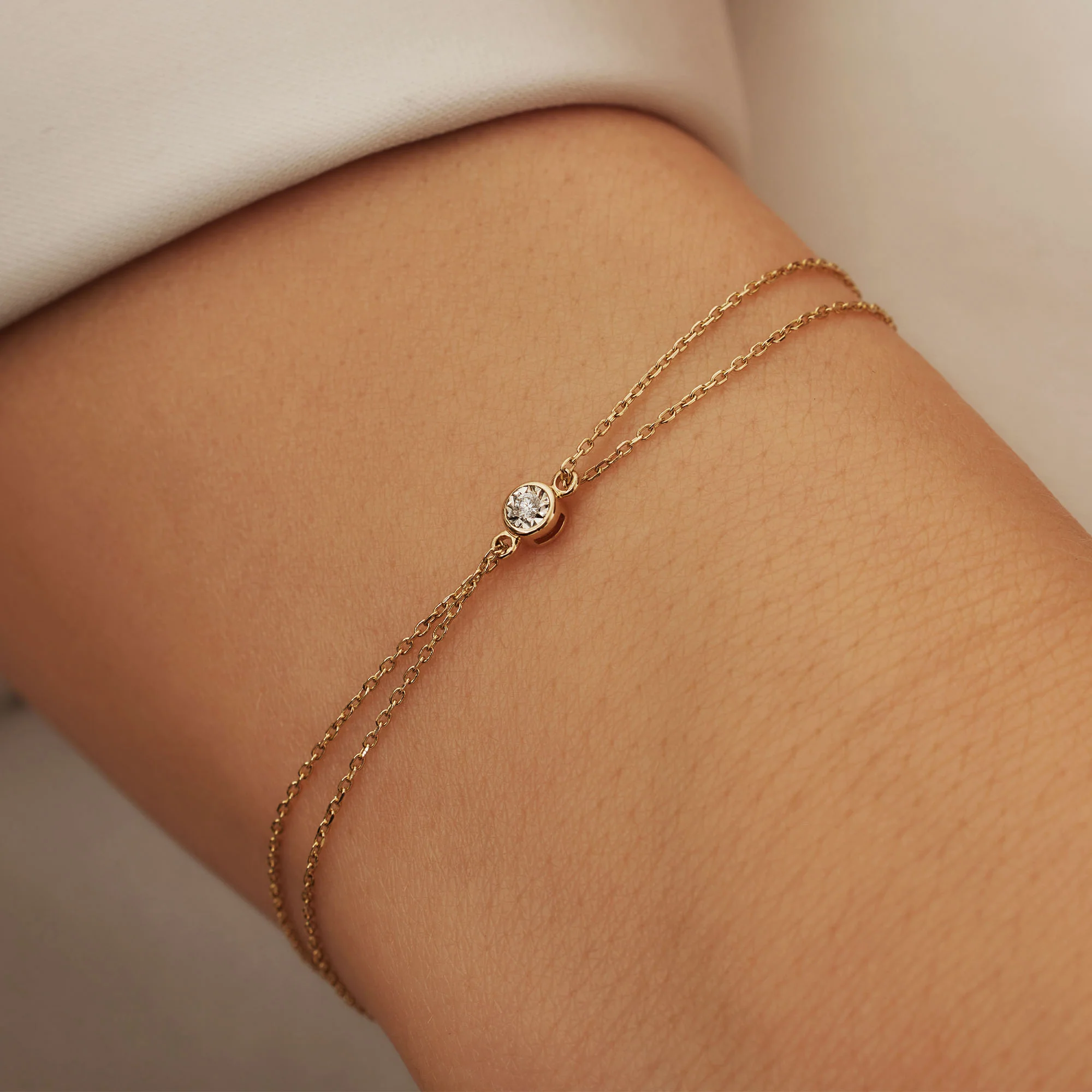 Isabel Bernard De La Paix Inaya 14 Karaat Gouden Armband | Diamant 0.02 ct | IBD320011 - Image 3