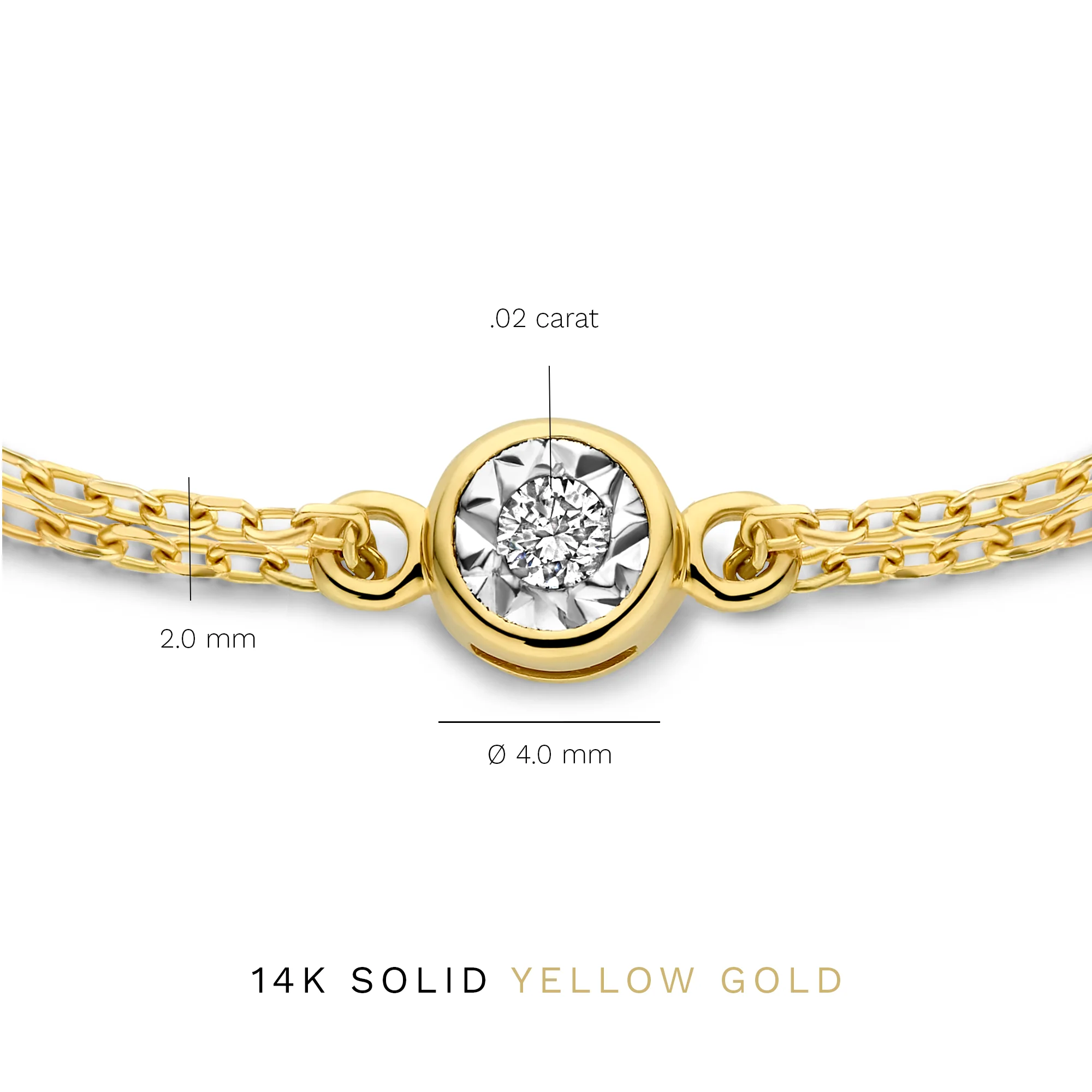Isabel Bernard De La Paix Inaya 14 Karaat Gouden Armband | Diamant 0.02 ct | IBD320011 - Image 8