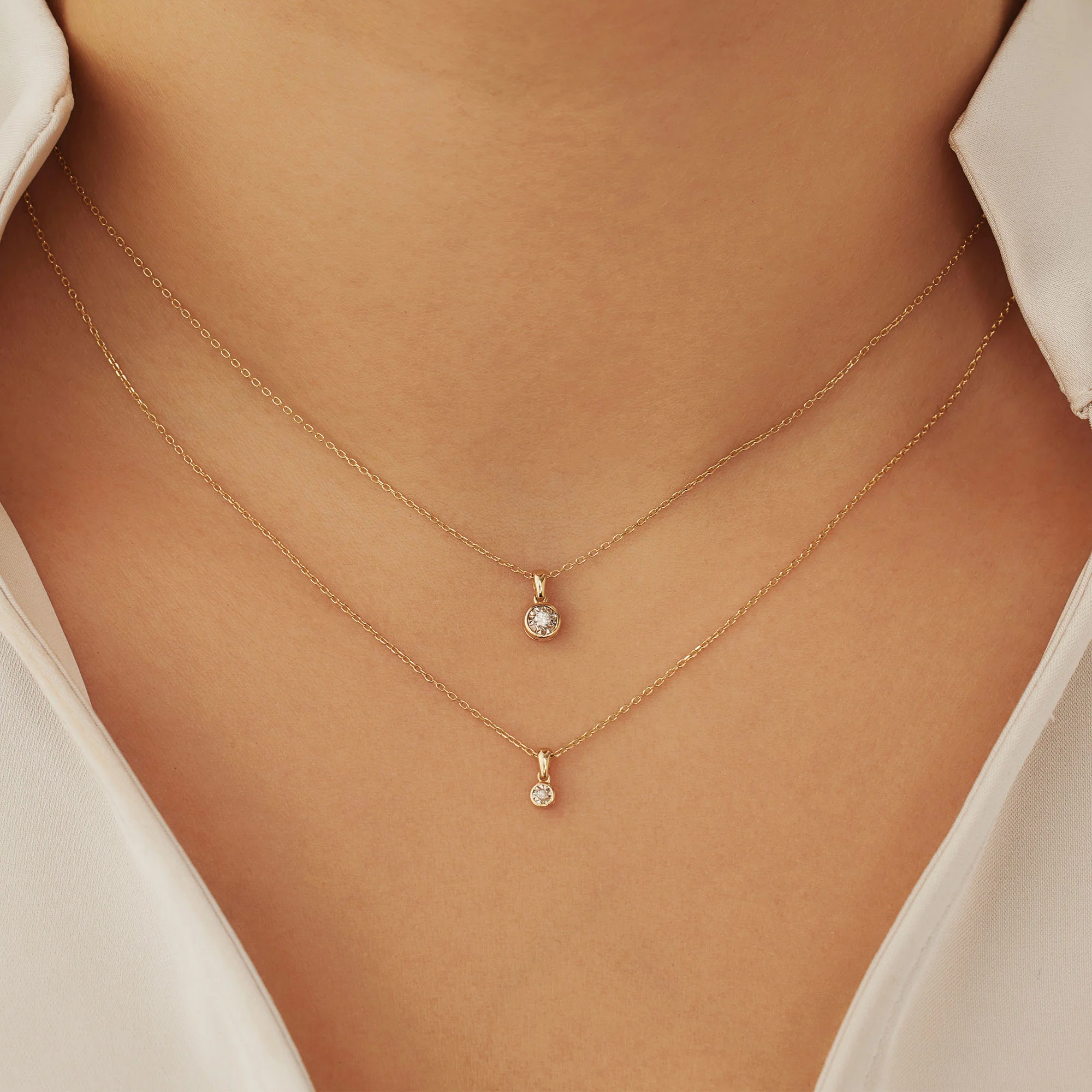 Isabel Bernard De La Paix Inaya 14 Karaat Gouden Collier | Diamant 0.03 ct | IBD350019 - Image 4