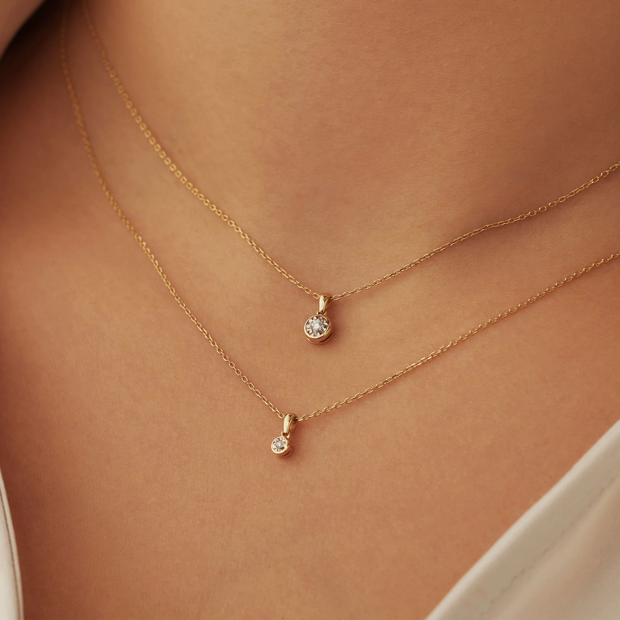Isabel Bernard De La Paix Inaya 14 Karaat Gouden Collier | Diamant 0.03 ct | IBD350019 - Image 5