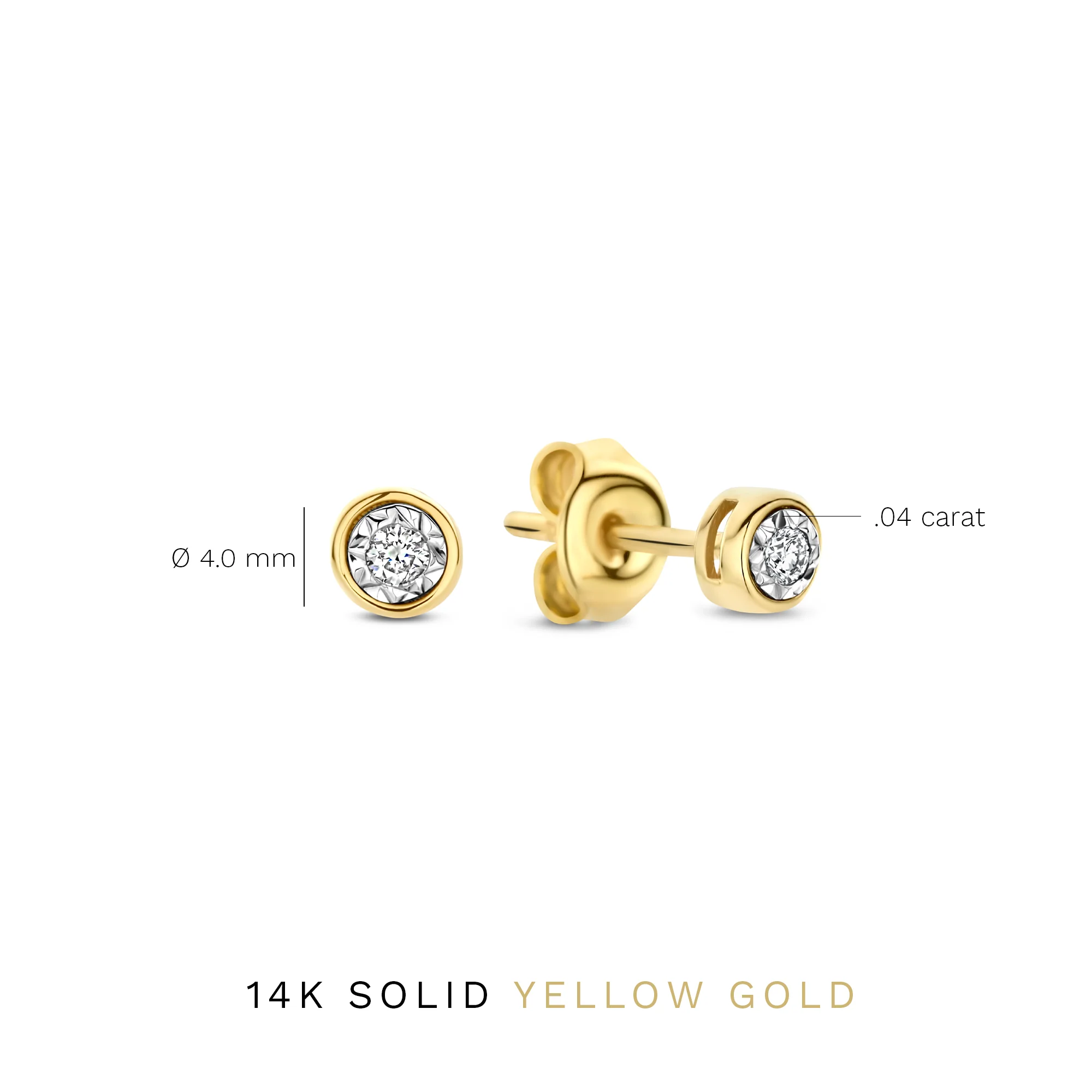 Isabel Bernard De La Paix Inaya 14 Karaat Gouden Oorknoppen | Diamant 0.04 ct | IBD360026 - Image 7