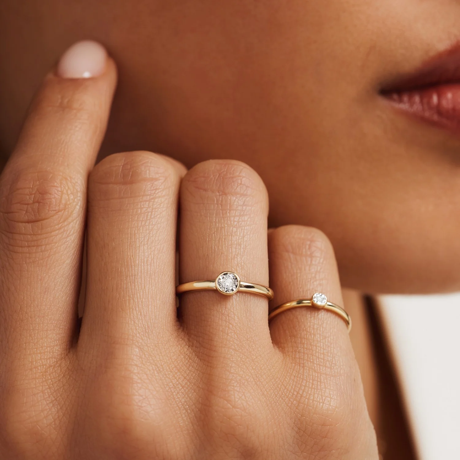 Isabel Bernard De la Paix Inaya 14 karaat gouden ring met diamant 0.03 ct IBD330025-48 - Image 3