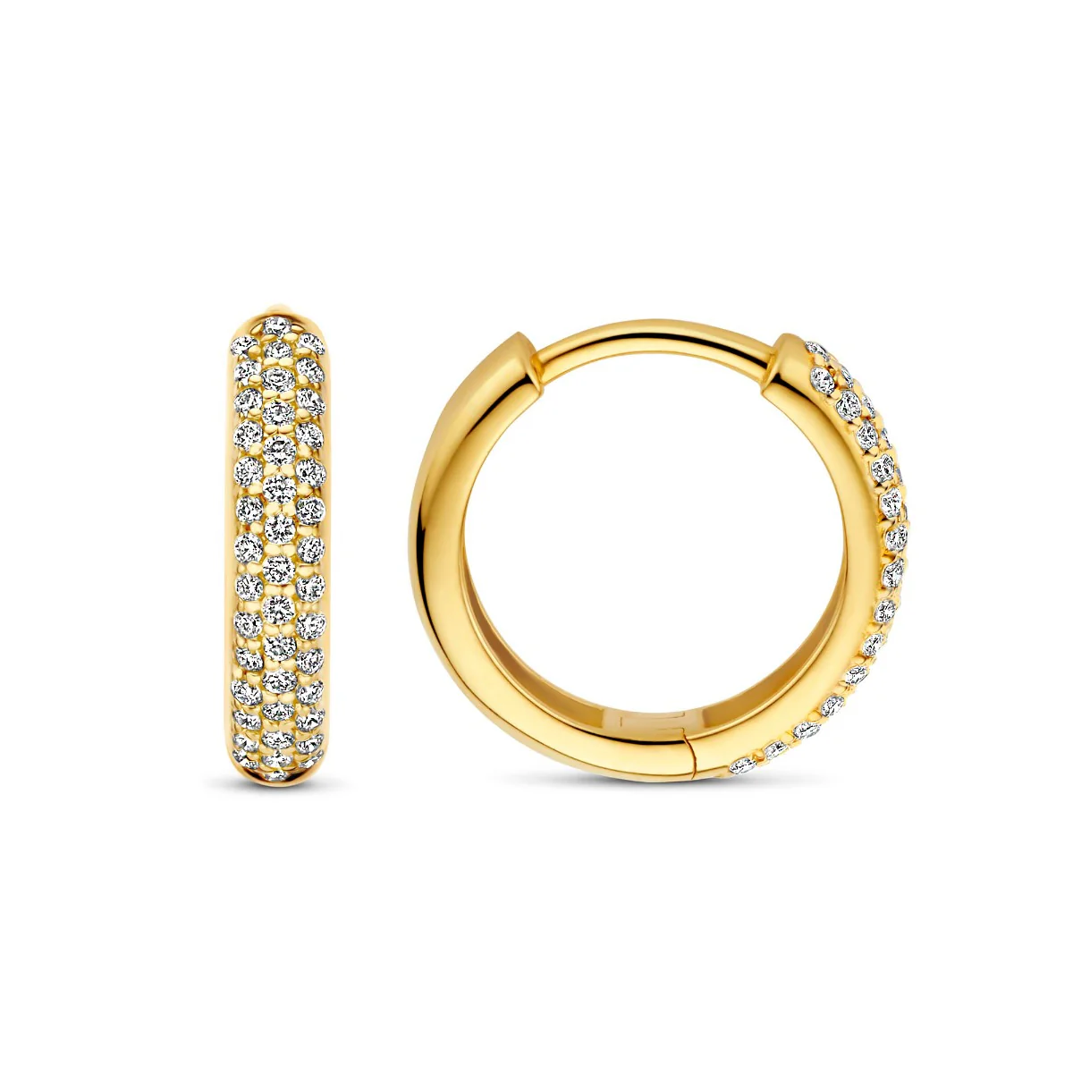 Isabel Bernard De la Paix Laure 14 karaat gouden oorringen met Diamant 0.25 karaat IBD360030 - Image 5