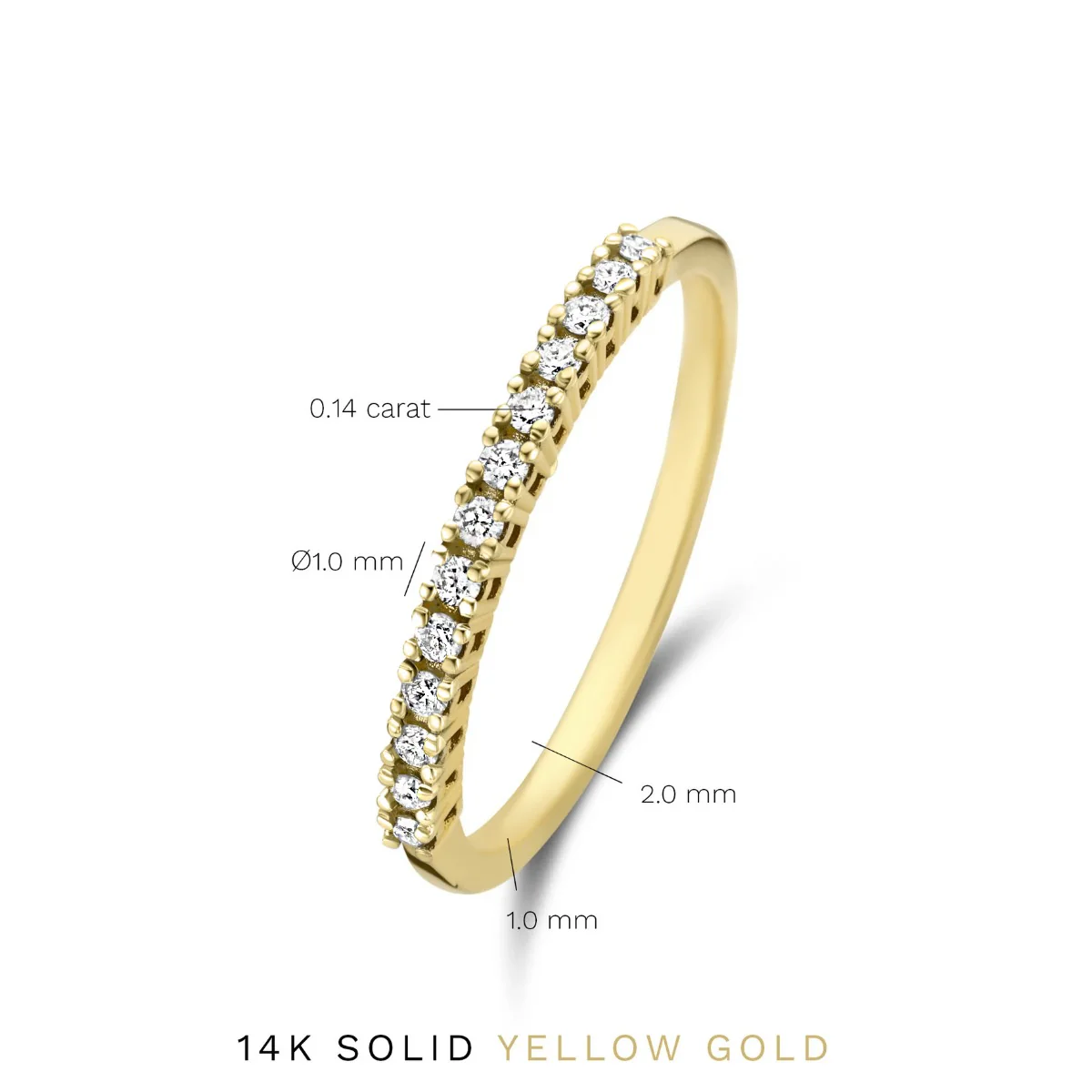 Isabel Bernard De la Paix Madeline 14 karaat gouden ring met diamant 0.18 ct IBD330023-54 - Image 8