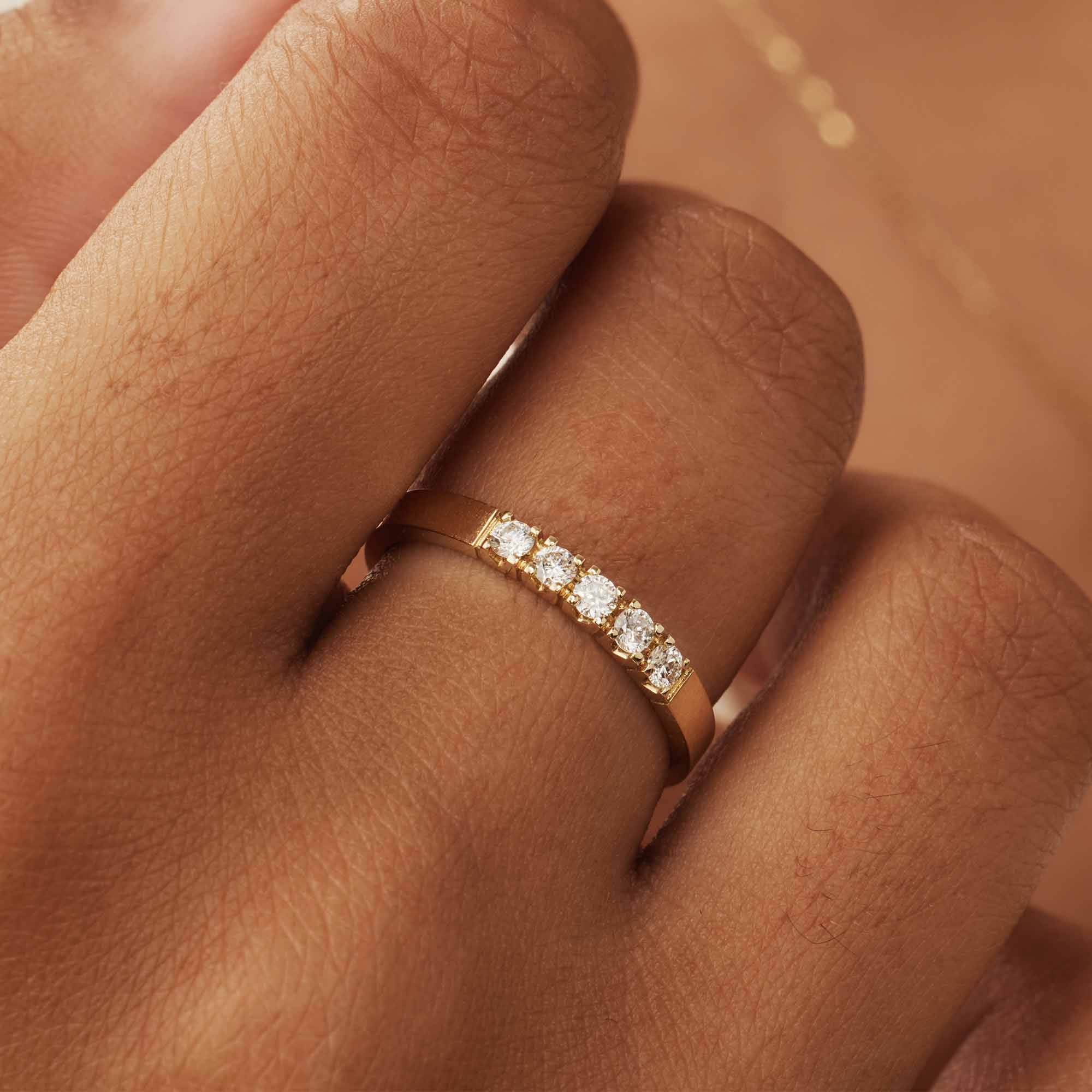 Isabel Bernard De la Paix Madeline 14 karaat gouden ring | diamant 0.20 ct | IBD330018-48 - Image 2