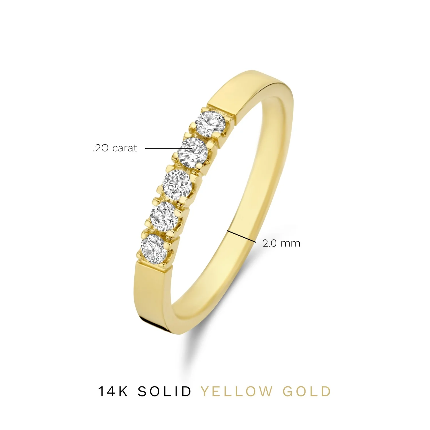 Isabel Bernard De la Paix Madeline 14 karaat gouden ring | diamant 0.20 ct | IBD330018-48 - Image 8