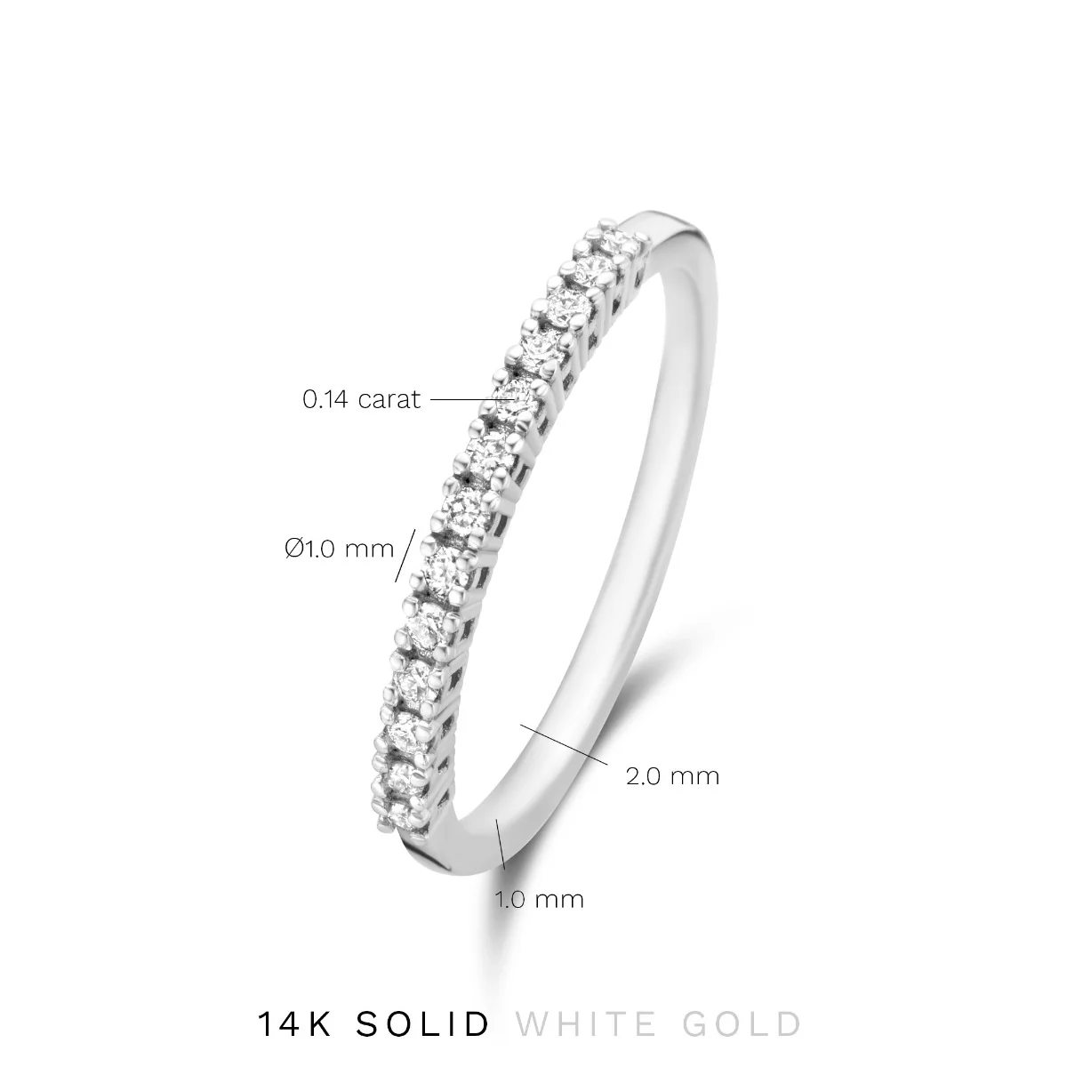 Isabel Bernard De la Paix Madeline 14 Karaat Witgouden Ring | Diamant 0.14 ct | IBD330021-50 - Image 7