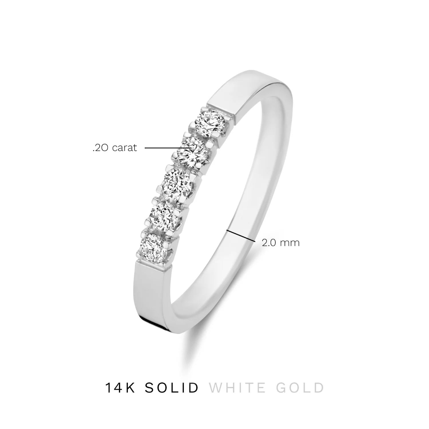 Isabel Bernard De la Paix Madeline 14 karaat witgouden ring | diamant 0.20 ct | IBD330019-48 - Image 8