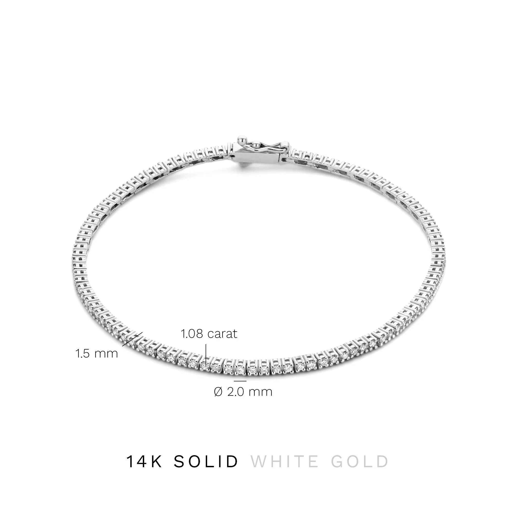 Isabel Bernard De la Paix Madeline 14 Karaat Witgouden Tennis Armband | Diamant 1.08 ct | IBD320006 - Image 6