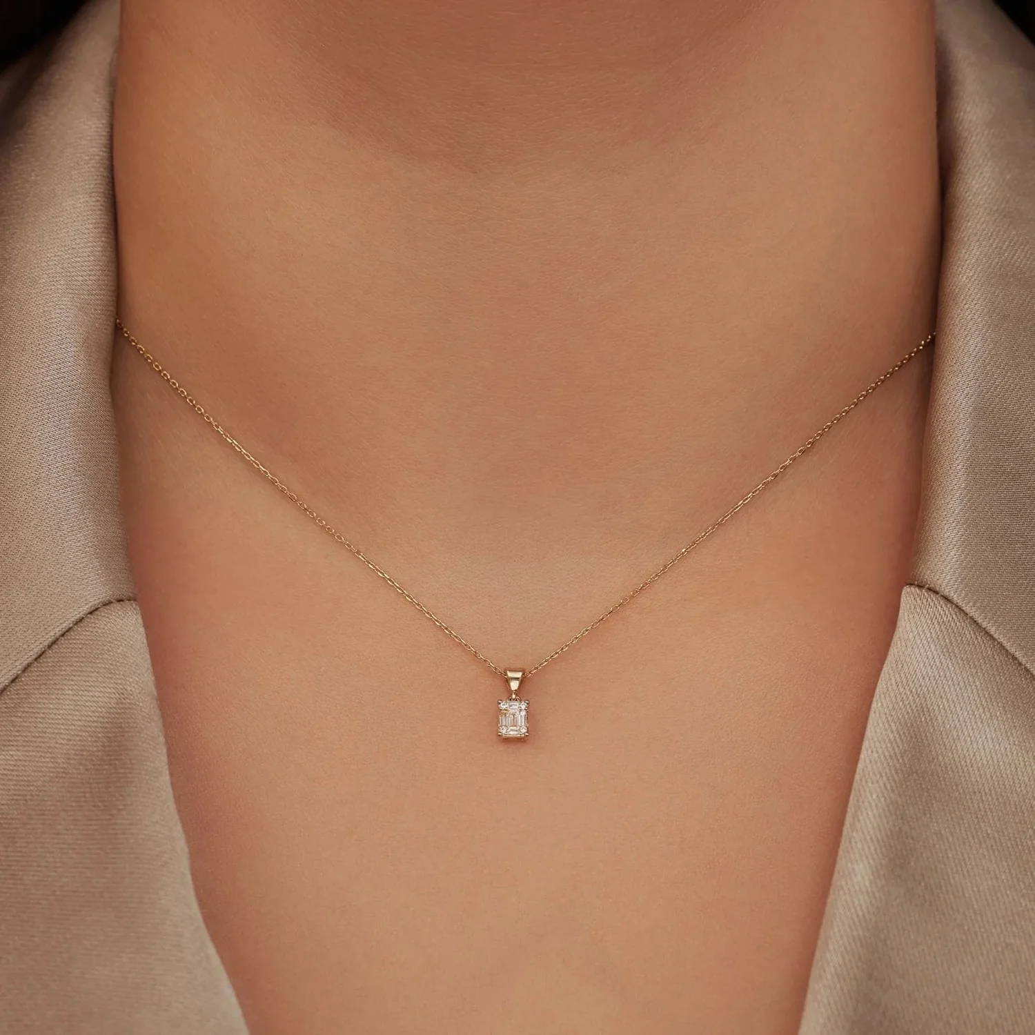 Isabel Bernard De la Paix Maxime 14 Karaat Gouden Collier | Diamant 0.11 ct | IBD350017 - Image 2